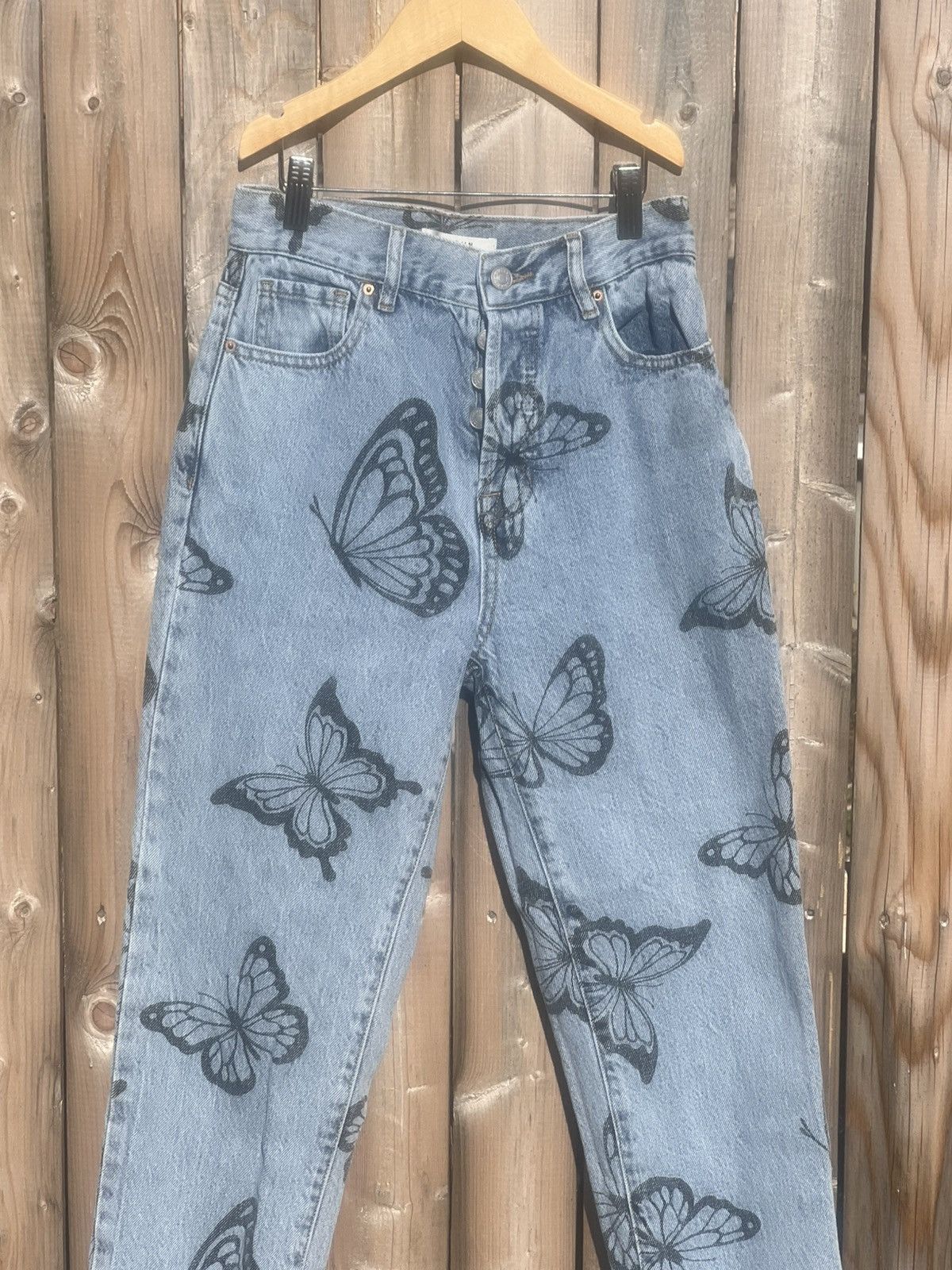 Pacsun PacSun Eco Butterfly High Waisted Straight Leg Jeans Size 25" / US 0 / IT 36 - 7 Thumbnail