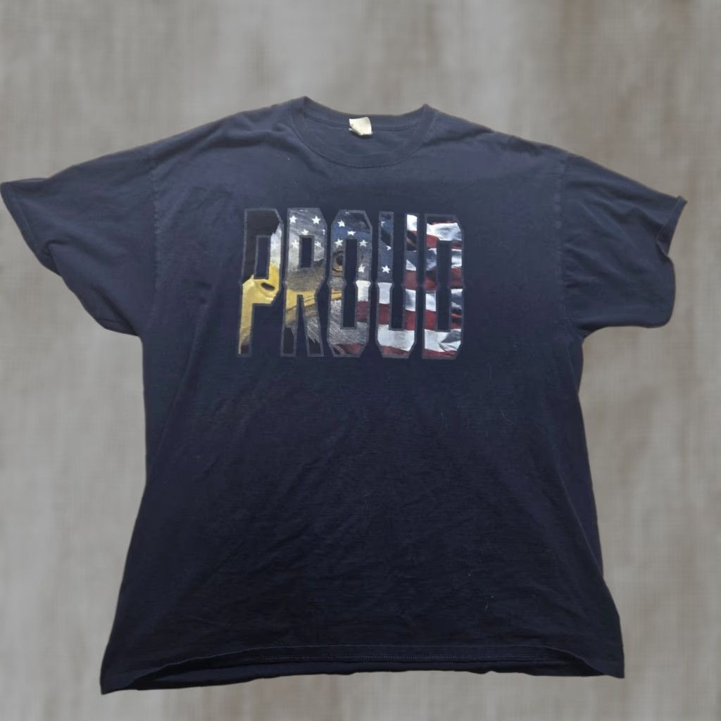 Vintage America USA Patriotic Blue Tee Shirt Short Sleeve Men 2XL XXL 2XL USA Flag 4th July Gift Summer Shirts Mens Size US XXL / EU 58 / 5 - 1 Thumbnail