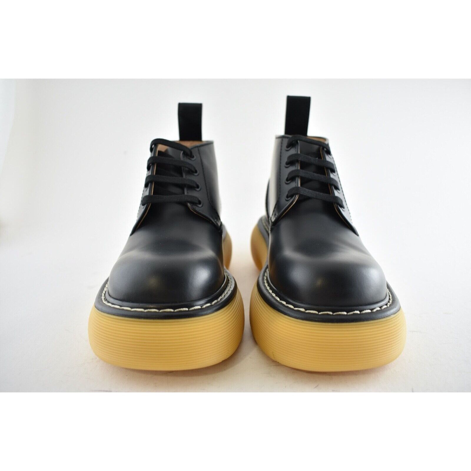 Bottega Veneta Bottega Veneta Swell Black Leather Rubber Lug Sole Lace Up Size US 7 / IT 37 - 5 Thumbnail