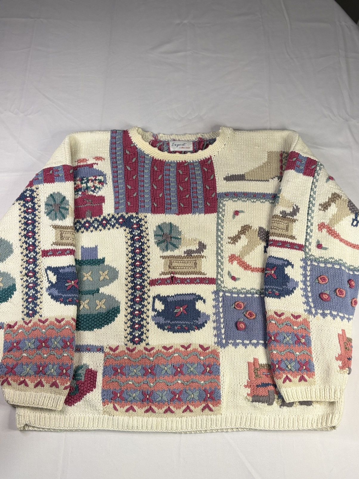 Vintage Vintage Expert Collection Hand Knitted Sweater | $100 Size L / US 10 / IT 46 - 1 Thumbnail