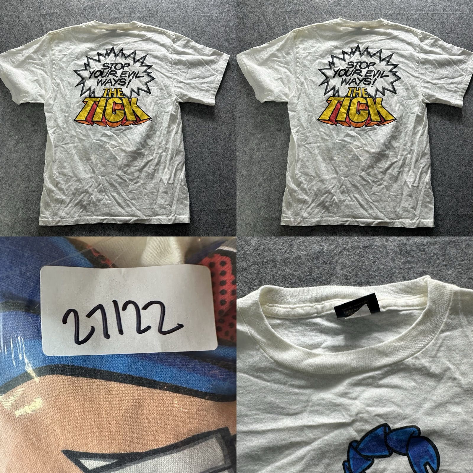 Doublet VINTAGE Changes By Together The Tick Face Graphic Evil Ways Mens L T-Shirt White Double-Sided Short Sleeve Crew Neck 2-Sided Graphic Stitch Size US L / EU 52-54 / 3 - 10 Thumbnail