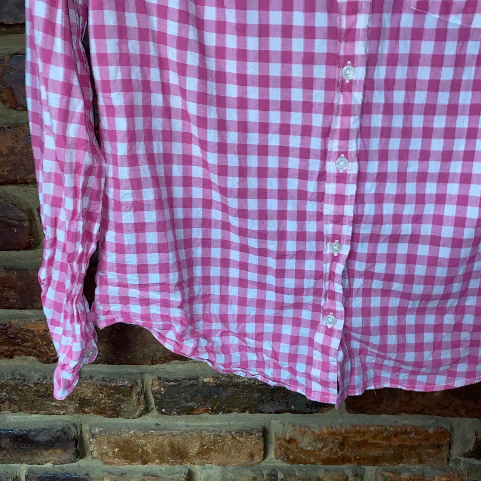 J.Crew J. Crew Pink Gingham Plaid Cotton Button Down Shirt Medium Size M / US 6-8 / IT 42-44 - 4 Thumbnail