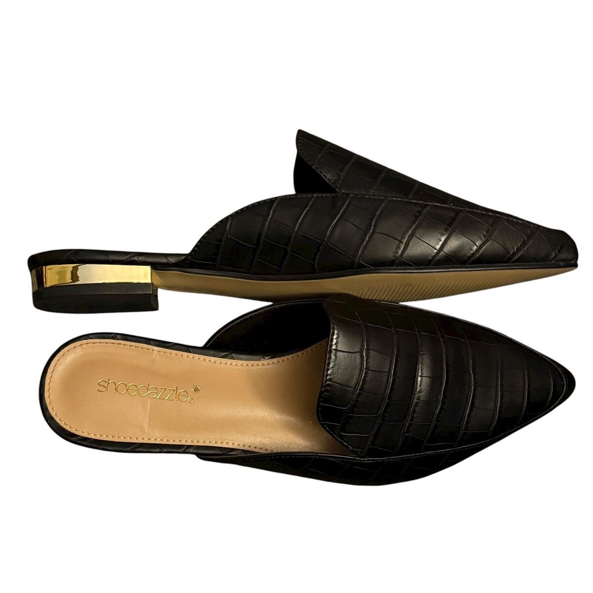 Other Shoe Dazzle Franceen faux crocodile pointed mules Size US 8.5 / IT 38.5 - 3 Thumbnail