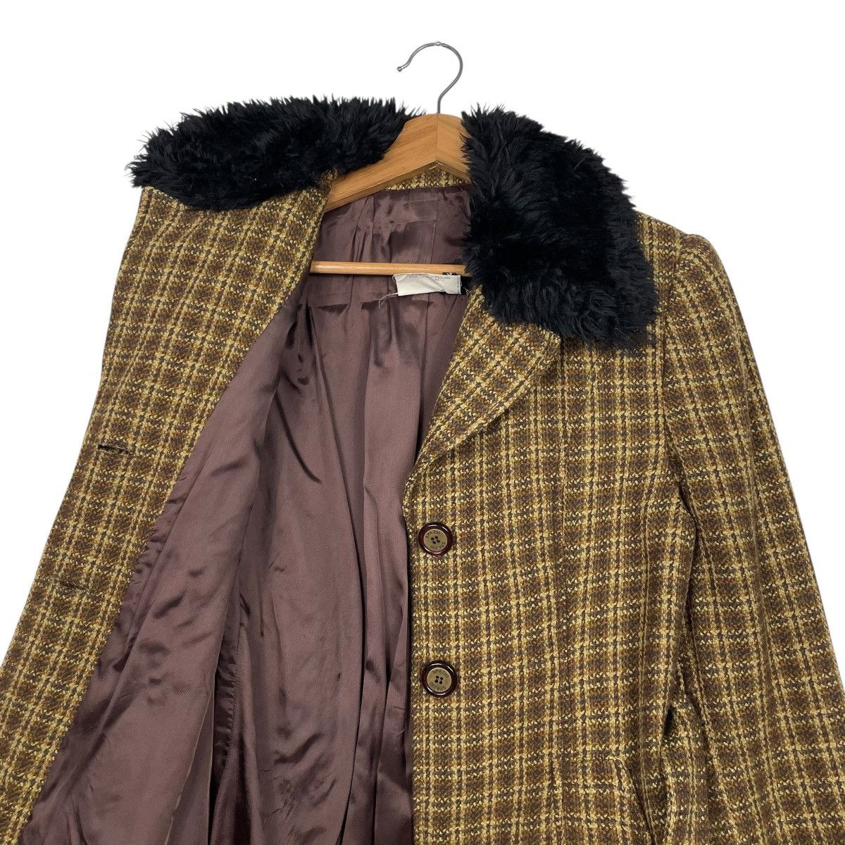Other Spazio Jeans Plaid Wool Fur Jacket Size M / US 6-8 / IT 42-44 - 10 Thumbnail