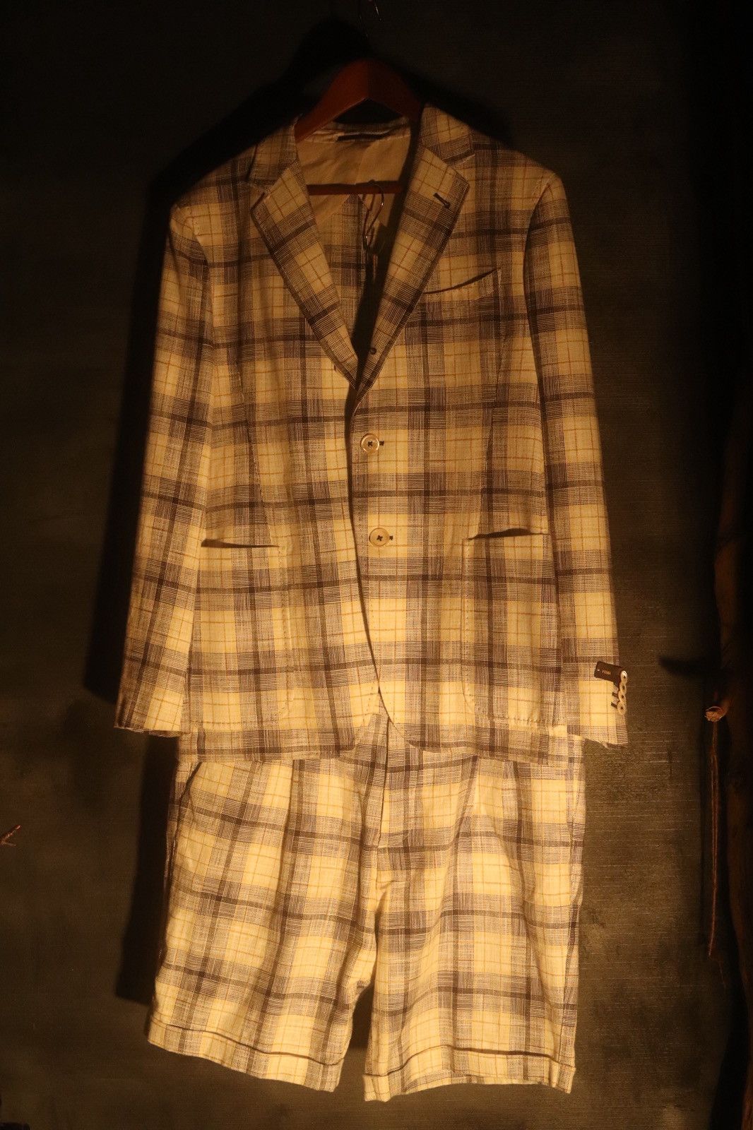 Fendi FENDI Madras Check Linen Blend Suit Set Jacket Shorts 52R Size 52R - 1 Thumbnail