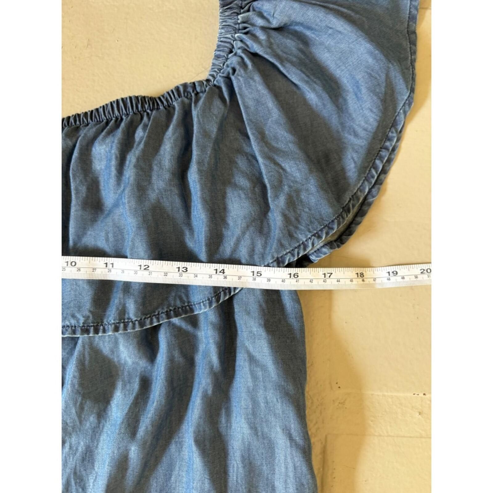 Tommy Bahama Tommy Bahama Womens Blue Tencel Off Shoulder Ruffle Dress M Size M / US 6-8 / IT 42-44 - 5 Thumbnail