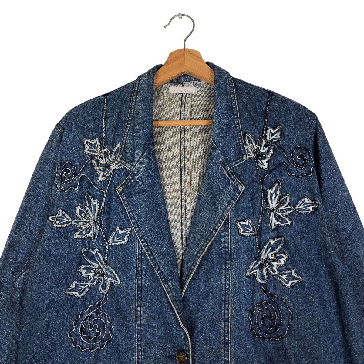 Japanese Brand 🔥Vtg Denim Jacket Embroidered Flower Corrose Issey Miyake Size US M / EU 48-50 / 2 - 3 Thumbnail