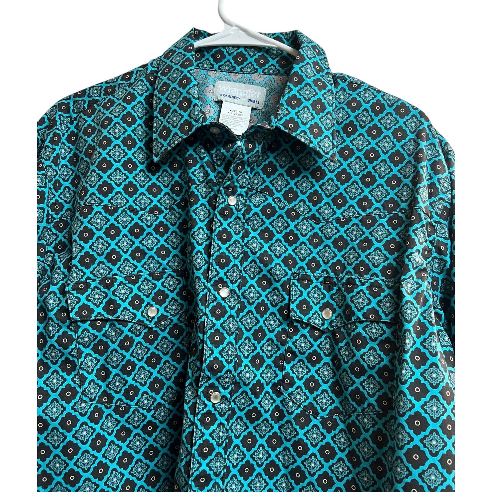 Wrangler Wrangler Wrancher Shirts Geometric Pattern Western XL Pearl Size US XL / EU 56 / 4 - 2 Thumbnail