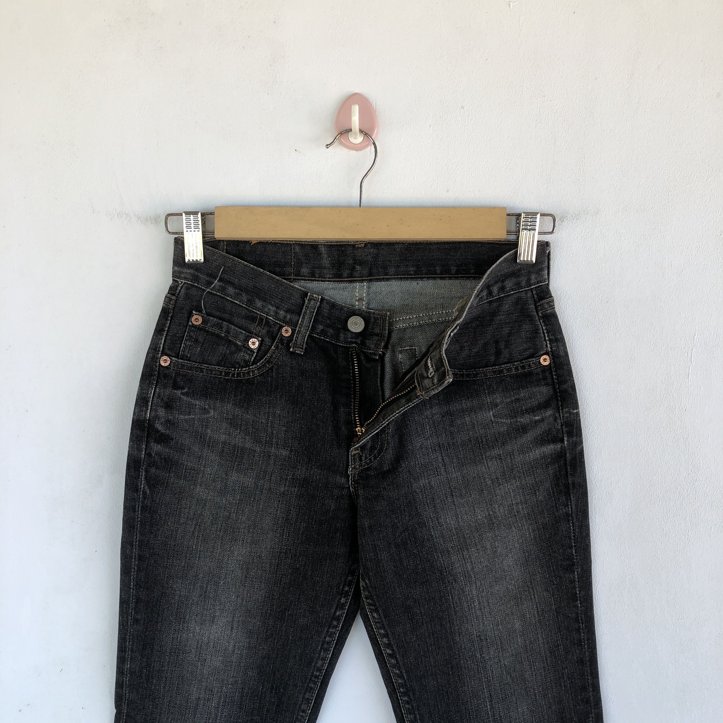Levi's Boot Cut Levi's 526 Jeans Super Black Flare Levis 526 Denim Size 24" / US 00 / IT 34 - 5 Thumbnail
