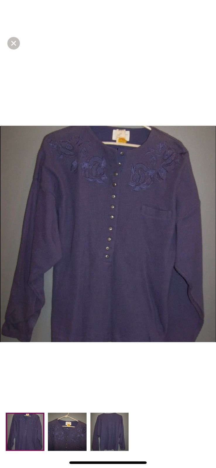 Other NEW W/O TAGS Purple Embroidered Button Up Sweater S Size L / US 10 / IT 46 - 1 Thumbnail