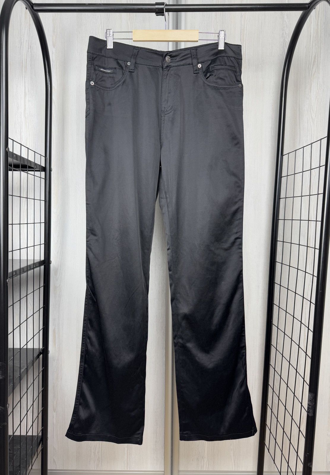 Dolce & Gabbana Dolce & Gabbana vintage black nylon flared wide pants hype Size US 34 / EU 50 - 2 Thumbnail