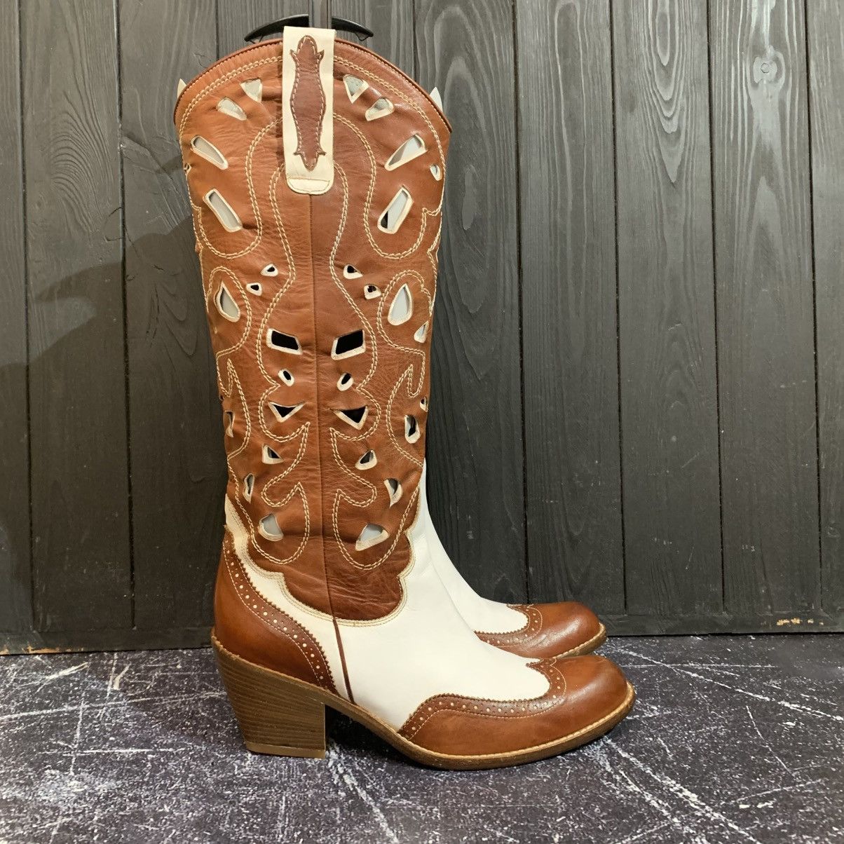 Cowboy Equipment × Pinko PINKO Leather Cowboy Western Women’s Boots Size 39 Size US 9 / IT 39 - 1 Thumbnail