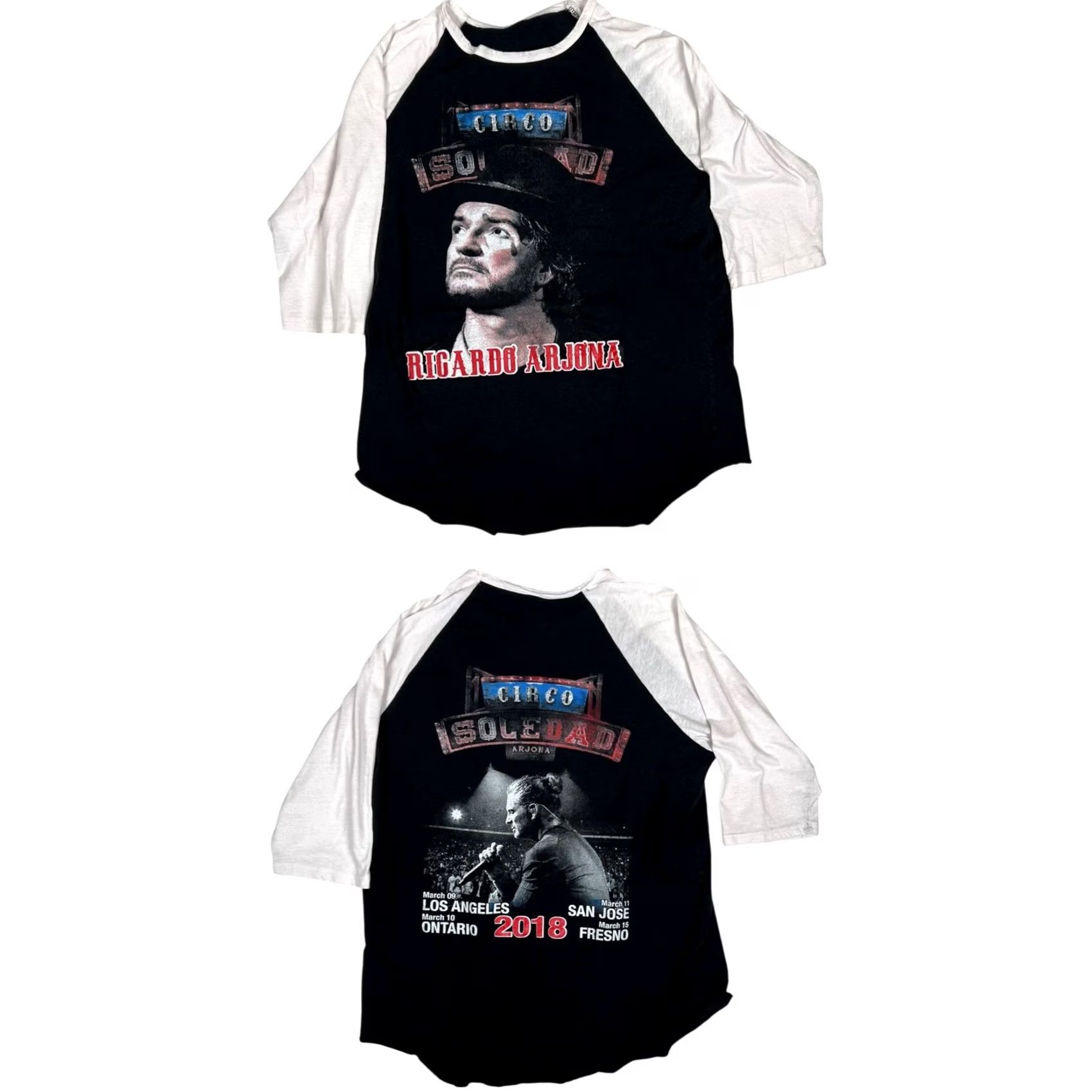 Vintage Ricardo Arjona Circo Soledad Shirt Mens Medium Black 3/4 Sleeve Raglan Tour Concert Shirt Mens Size US M / EU 48-50 / 2 - 2 Thumbnail