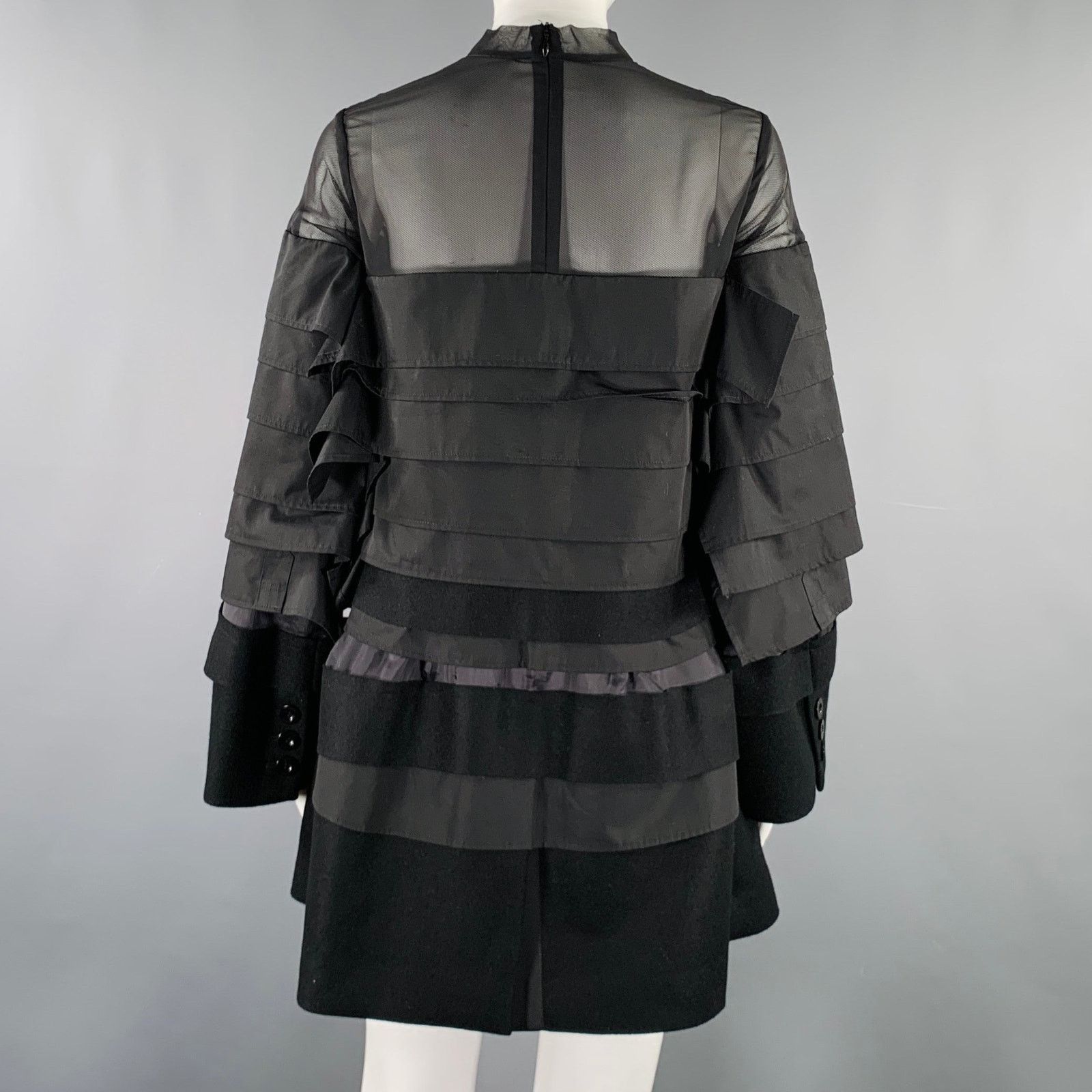 Sacai SACAI Size S Black Polyester Blend Long Sleeve Layered Dress Size S / US 4 / IT 40 - 4 Thumbnail