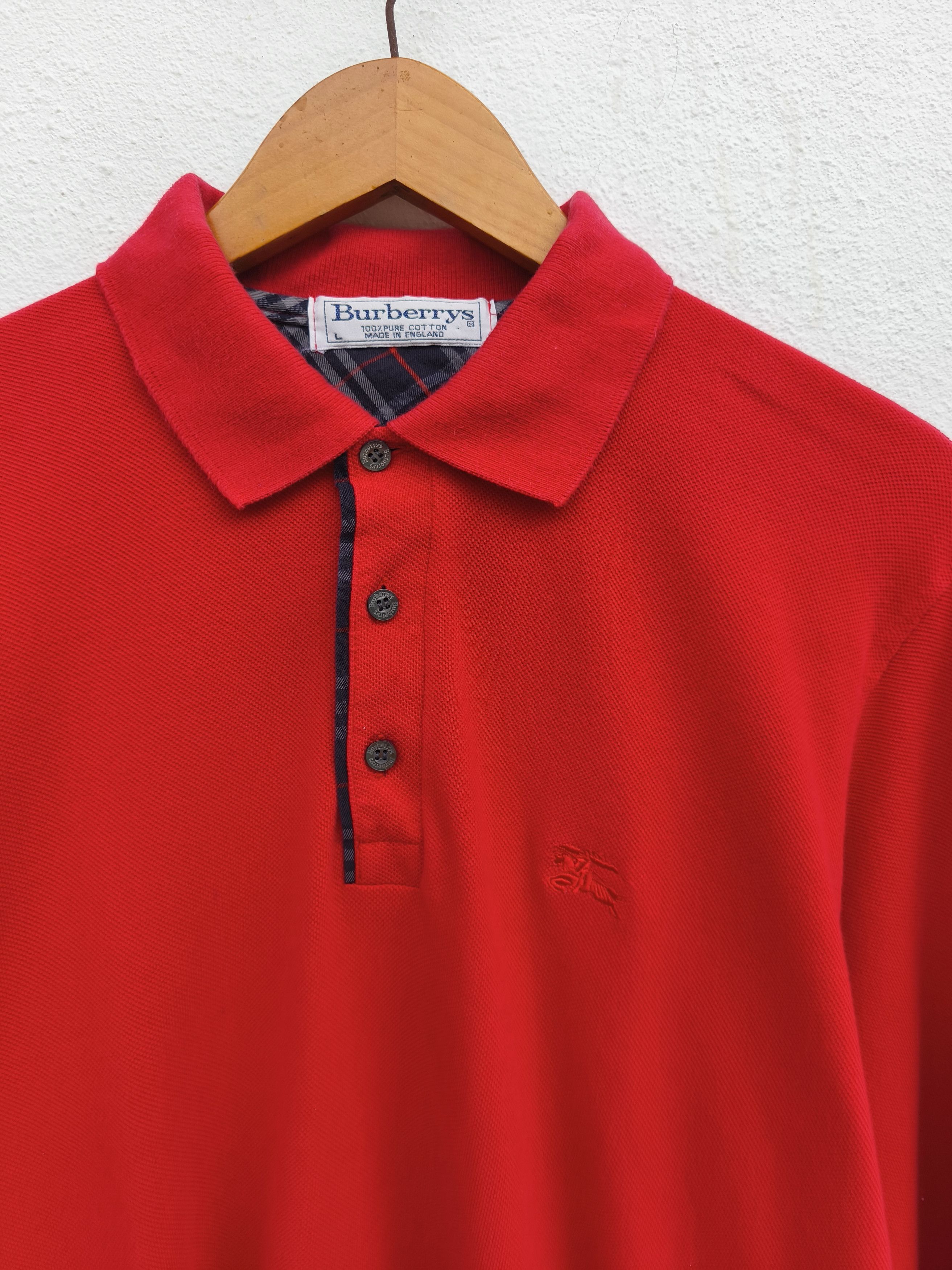 Burberry 🔥 Vintage Burberry t shirt polos long sleeve Size US L / EU 52-54 / 3 - 1 Thumbnail