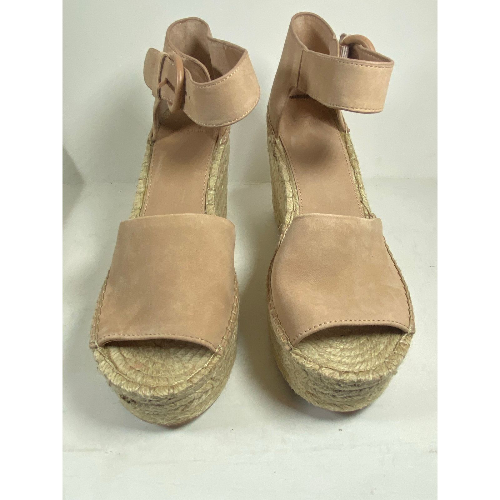 Marc Fisher Alida Light Pink Suede Espadrille Wedge