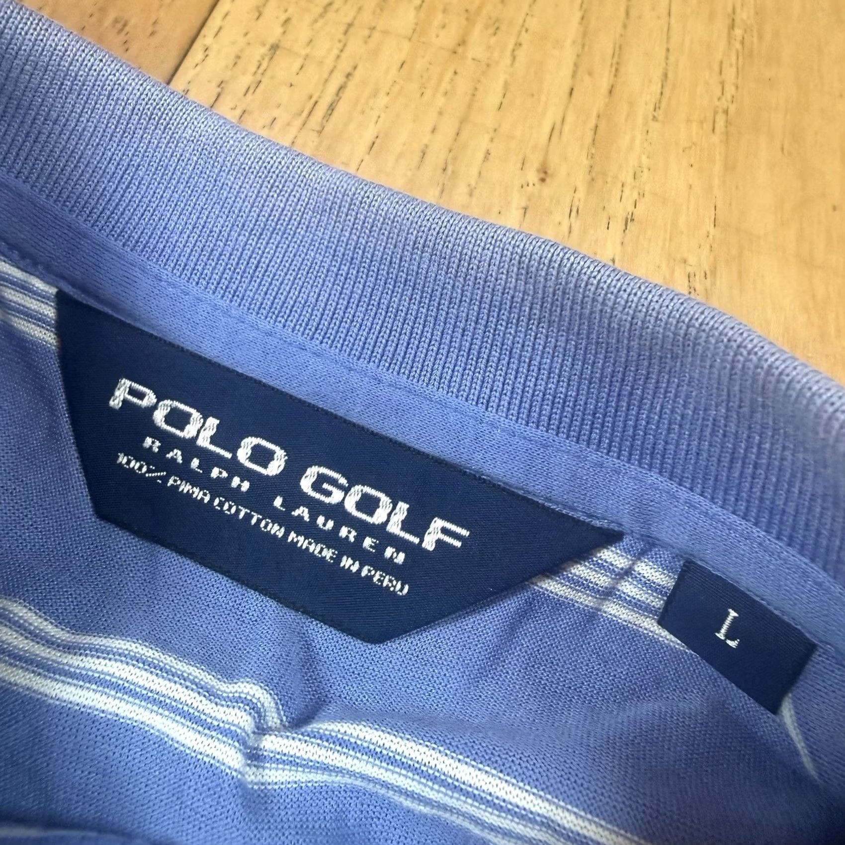 Ralph Lauren Ralph Lauren Polo Shirt Mens Large L Short Sleeve Golf Pima Pumpkin Ridge Blue Size US L / EU 52-54 / 3 - 3 Thumbnail