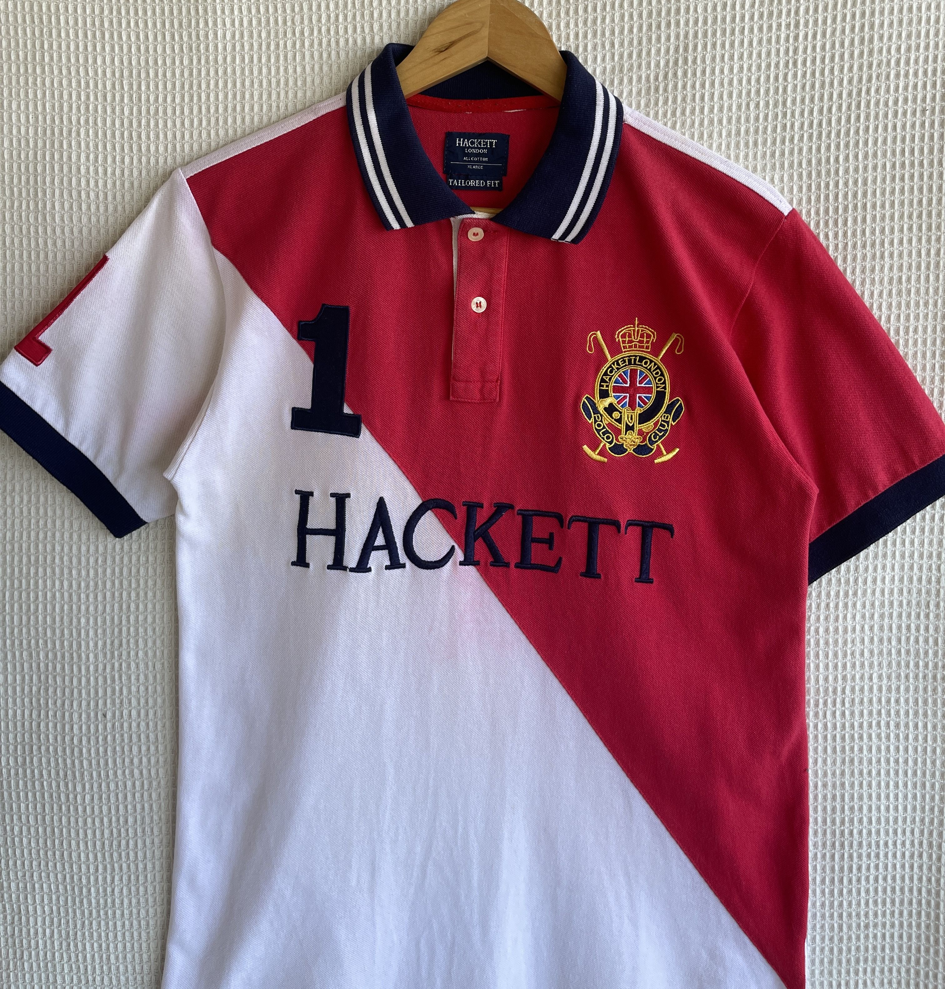 Hackett × Rugby Ralph Lauren 🔥HACKETT LONDON POLO CLUB🔥Embroidered Big Logo Polo Tshirt Size US S / EU 44-46 / 1 - 2 Thumbnail