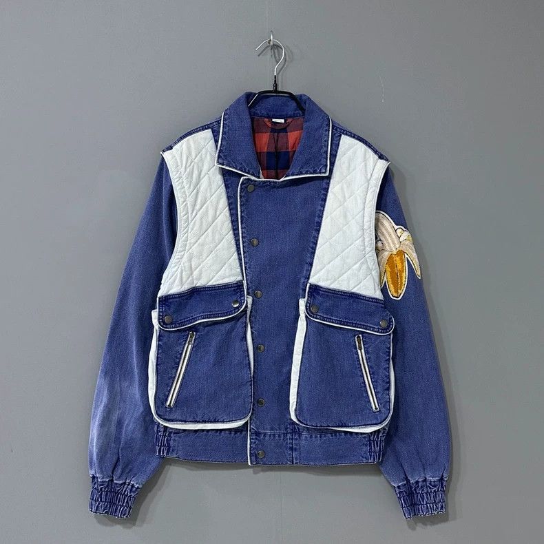 Gucci Patch banana back logo denim cotton jacket