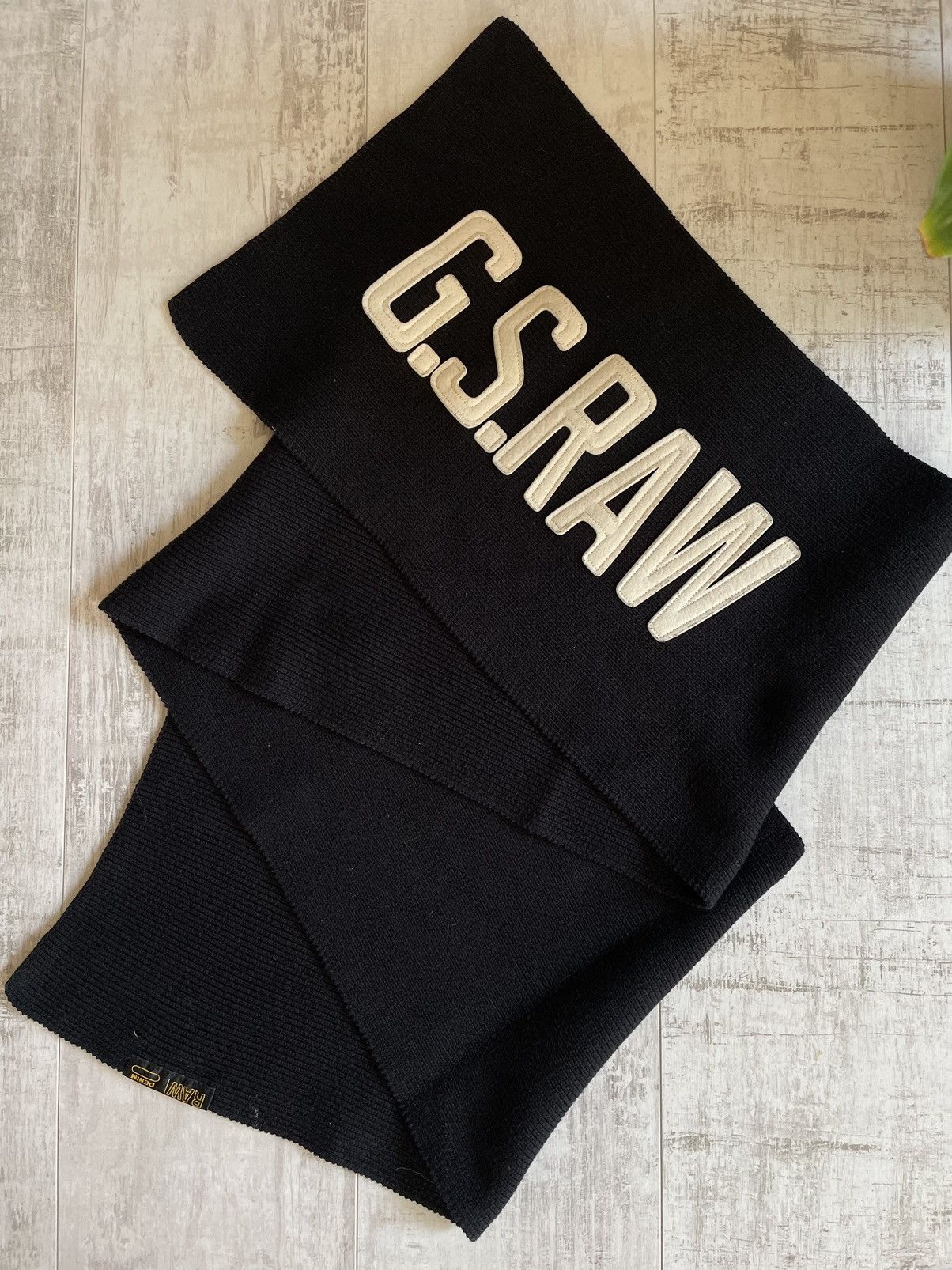 G-Star × Japanese Brand G.S.Raw Ewing Oversized Double Cotton Scarf Knit Size ONE SIZE - 3 Thumbnail