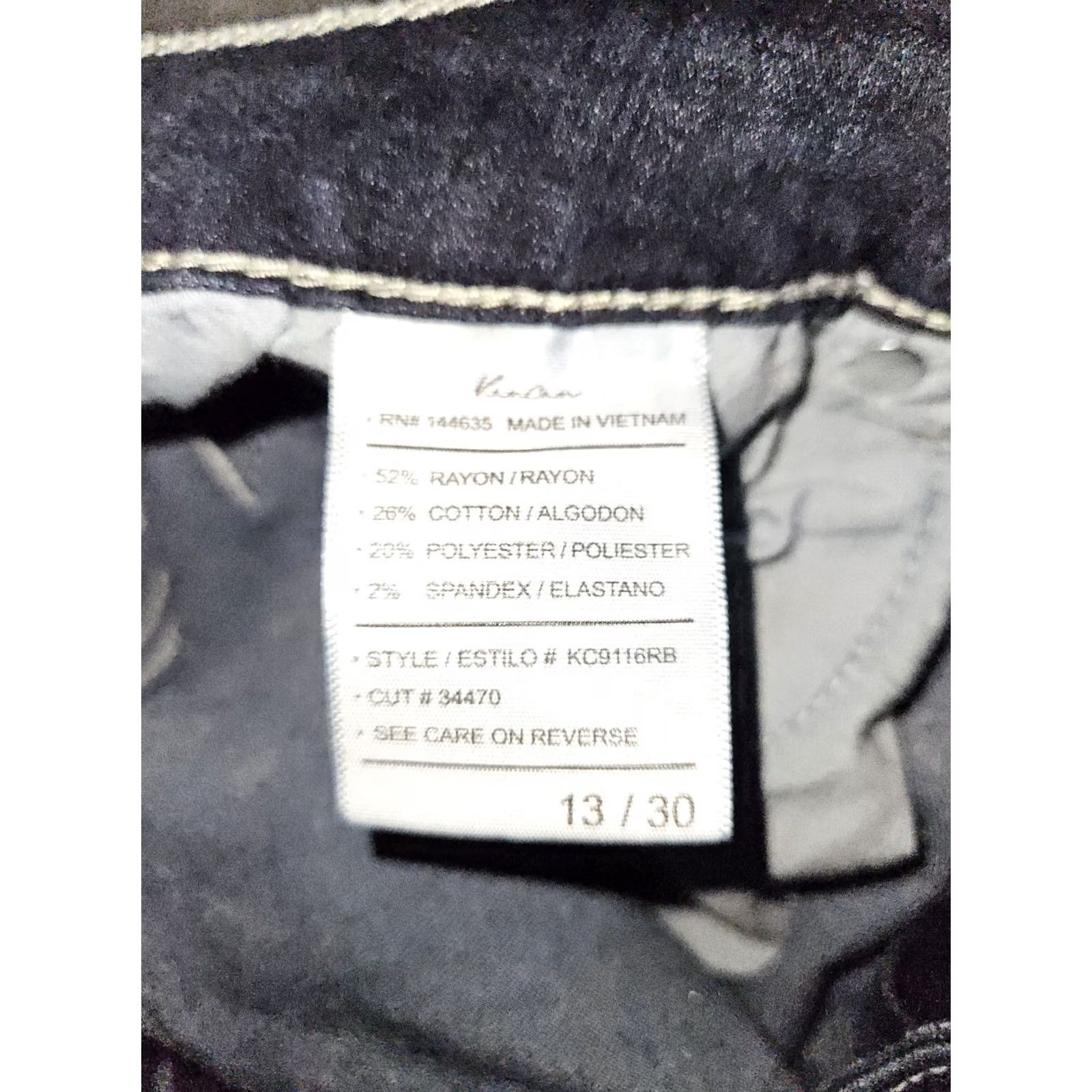 Vintage Kancan High Rise Skinny Ankle Jeans Women's 13/30 Frayed Hem Stretch Preppy Jeans Blue Denim City 90s Womens Size 34" / US 12 / IT 48 - 3 Thumbnail