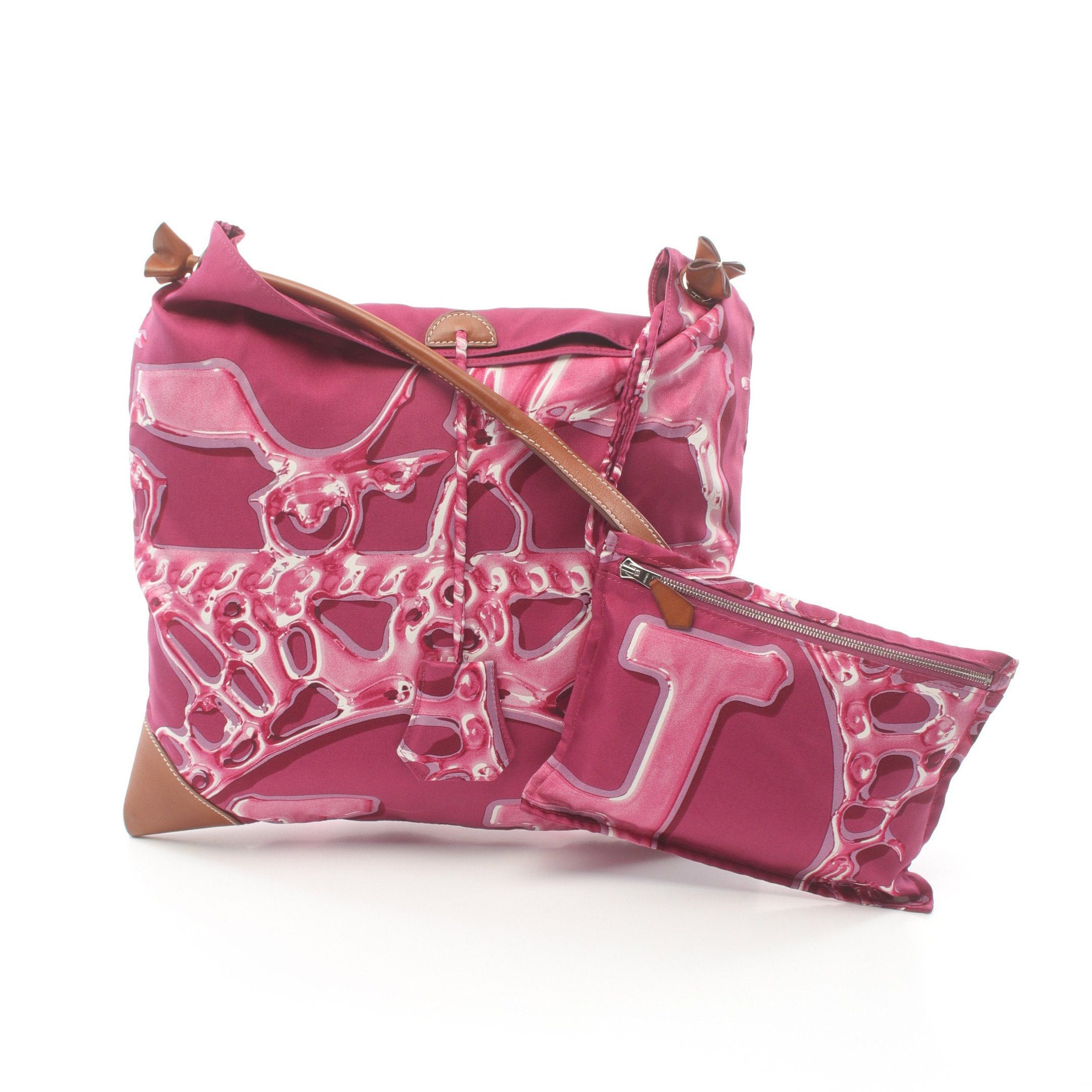 Hermes Hermes Silky City Pm Vif Argent Shoulder Bag Silk Leather Pink Purple Brown Multicolor Silver Hardware □O Stamp Size ONE SIZE - 1 Thumbnail