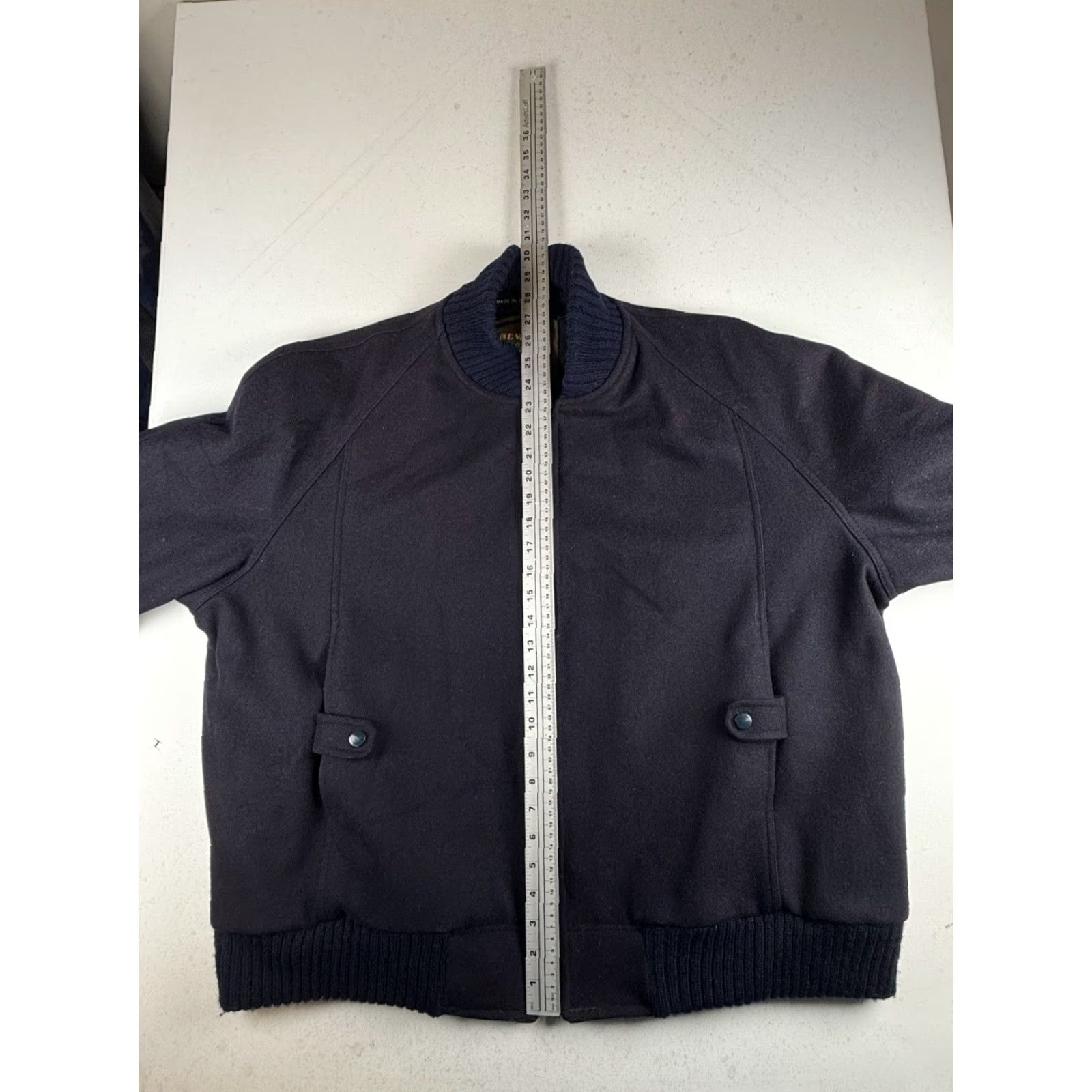 Gloverall VINTAGE Gloverall Bomber Jacket XL Navy Blue Mens Wool Blend Size XL Blue Bomber Jacket Men Size US 36 / EU 52 - 5 Thumbnail