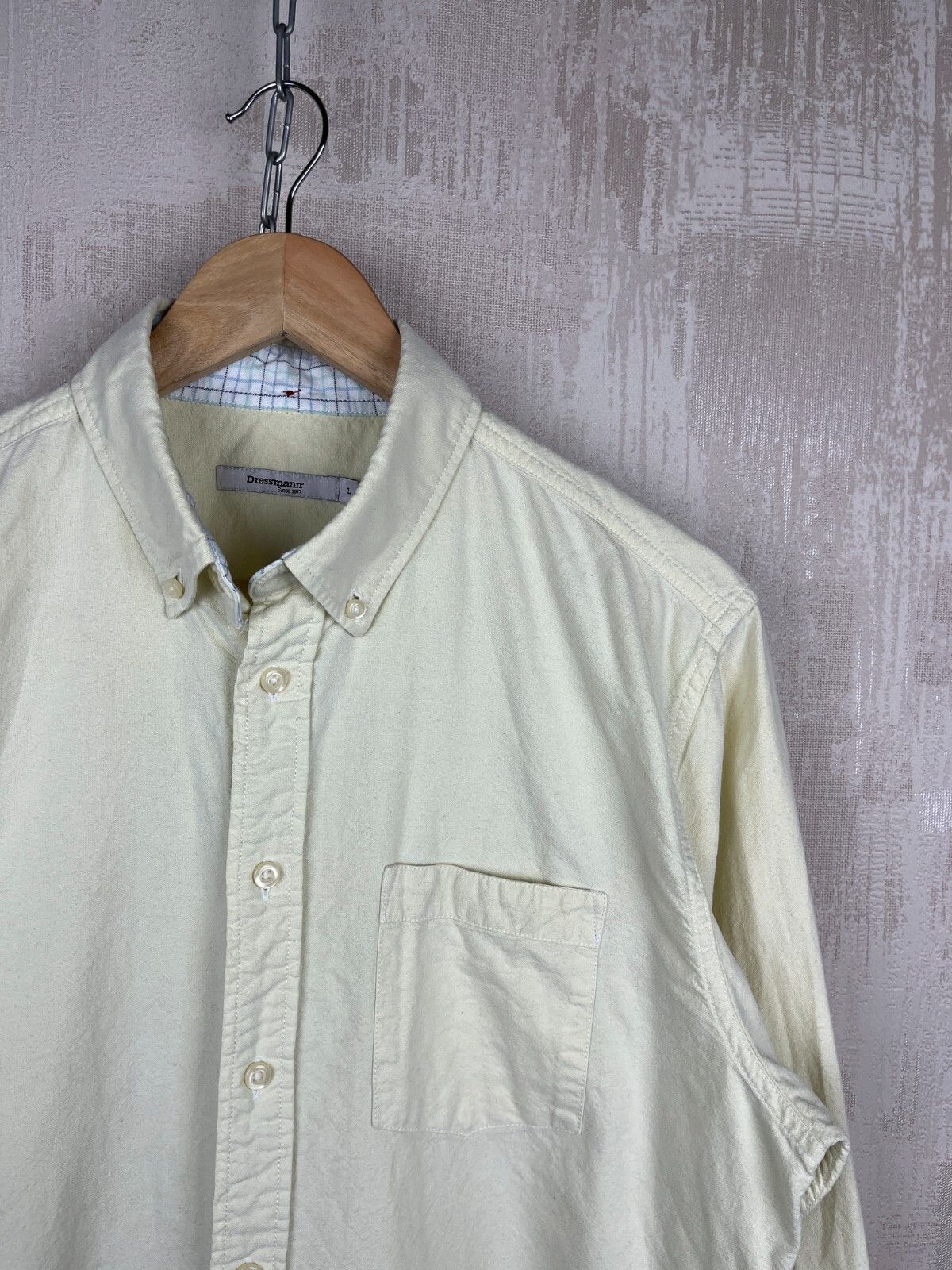 Other Dressmann Button Down Pocket Long Sleeve Shirt Light Yellow Size US L / EU 52-54 / 3 - 5 Thumbnail