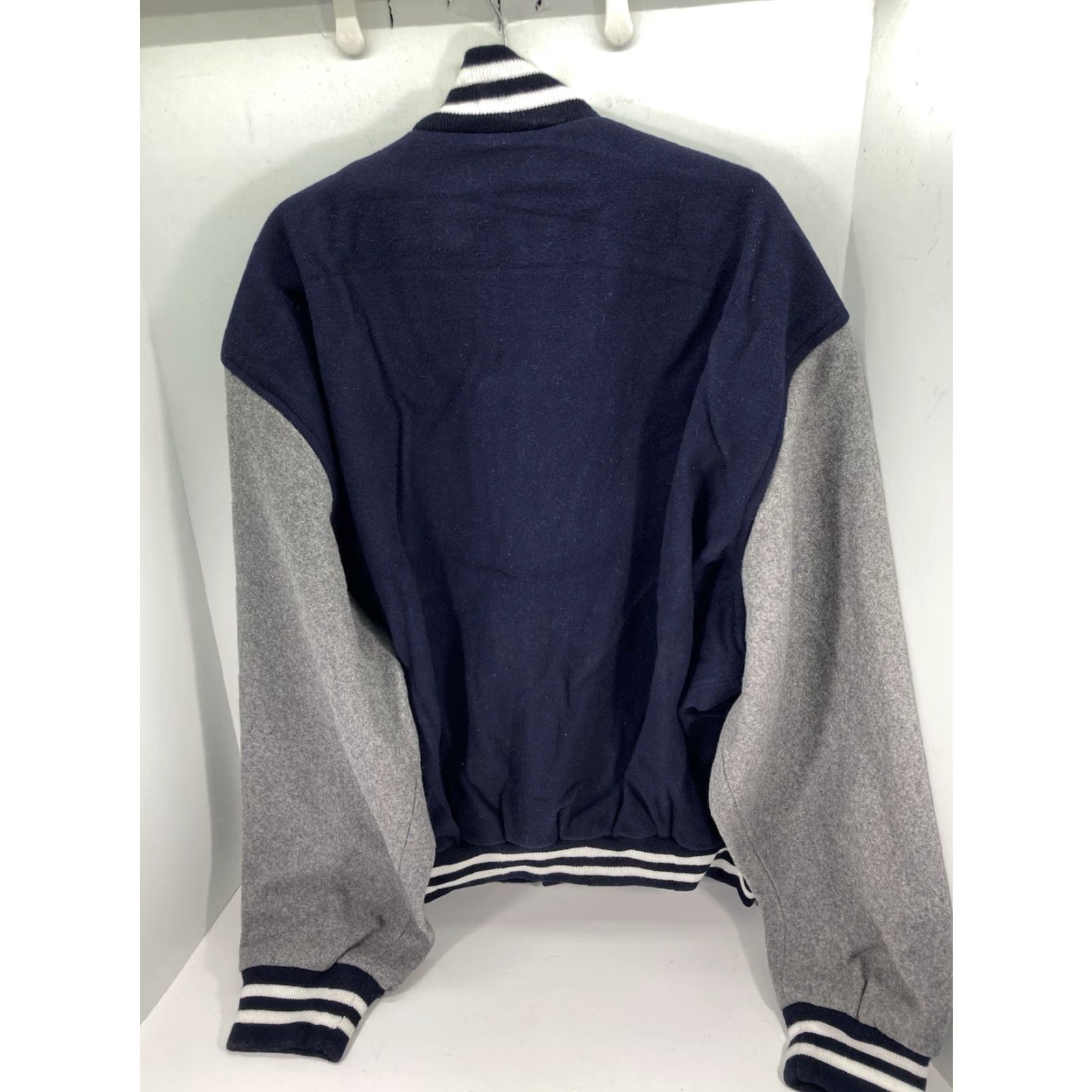 Vintage Maverick Varsity Jacket Wool Men 3XL Blue Gray Full Snap USA NWOT Letters Letterman Chest 32 Inches Slim? Size US XXL / EU 58 / 5 - 6 Thumbnail