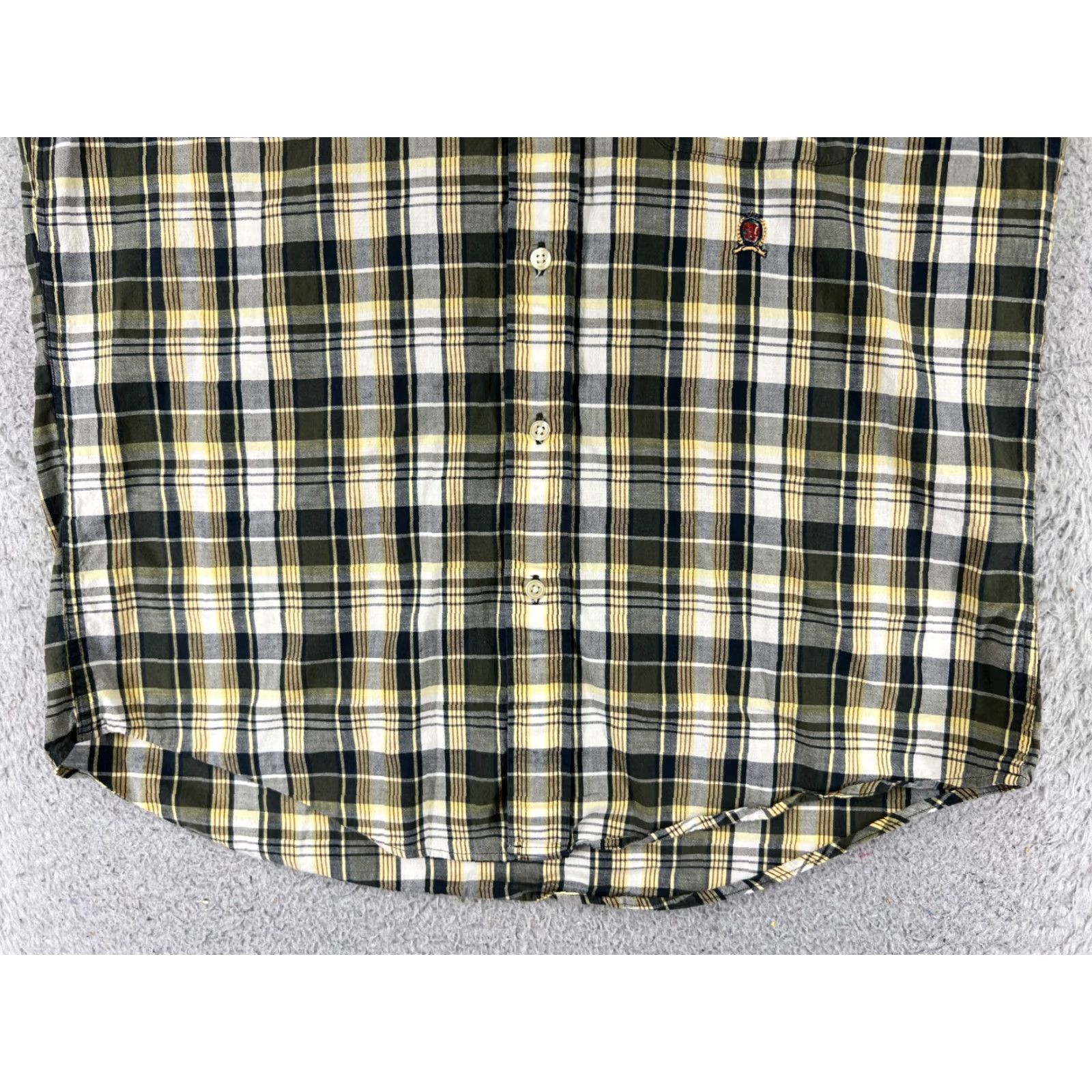 Tommy Hilfiger Tommy Hilfiger Shirt Men Small Yellow Black Plaid Button-Up Short Sleeve Cotton Size US S / EU 44-46 / 1 - 5 Thumbnail