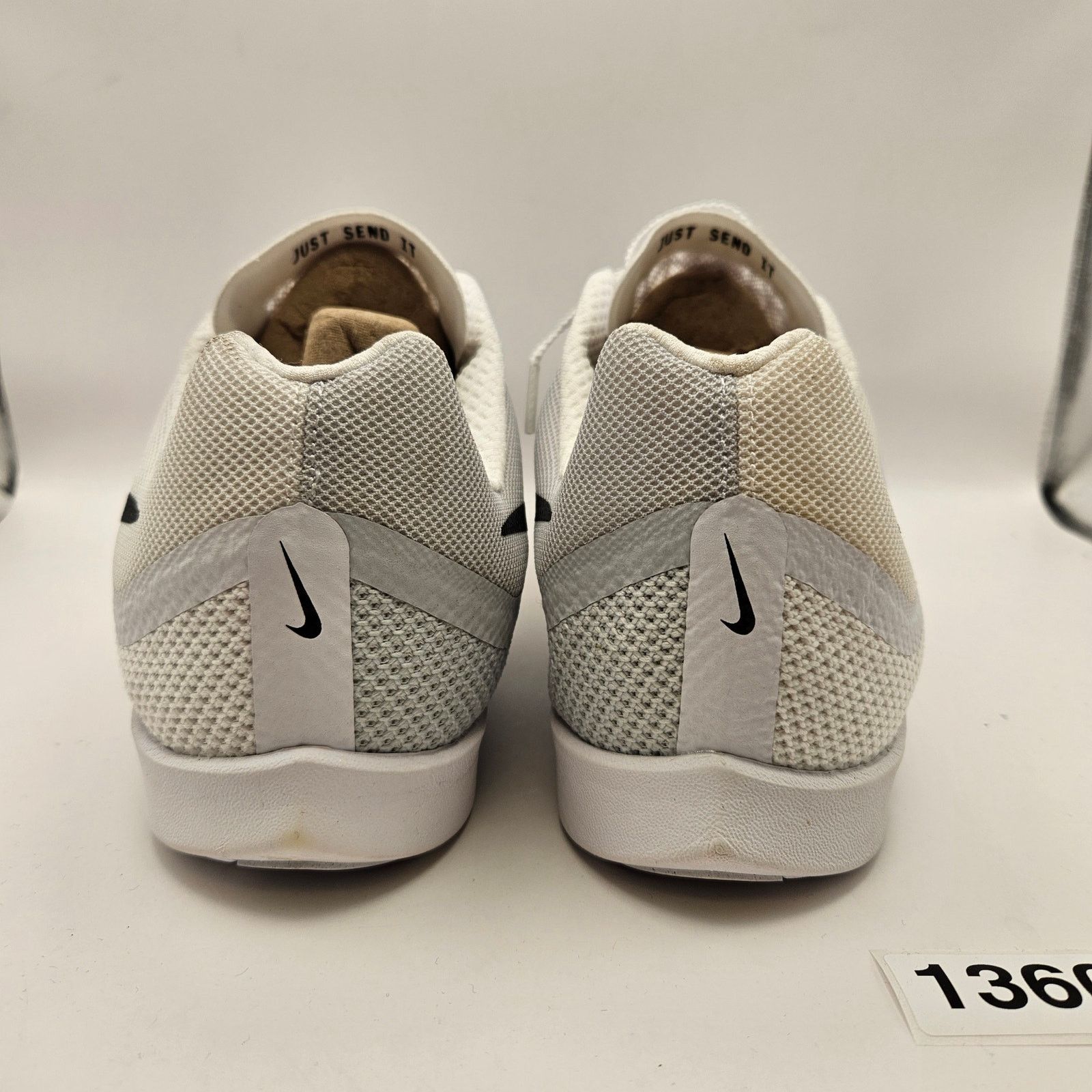 Nike NIKE MEN'S 13 ZOOM RIVAL DISTANCE TRACK SPIKES WHITE BLACK Size US 13 / EU 46 - 3 Thumbnail