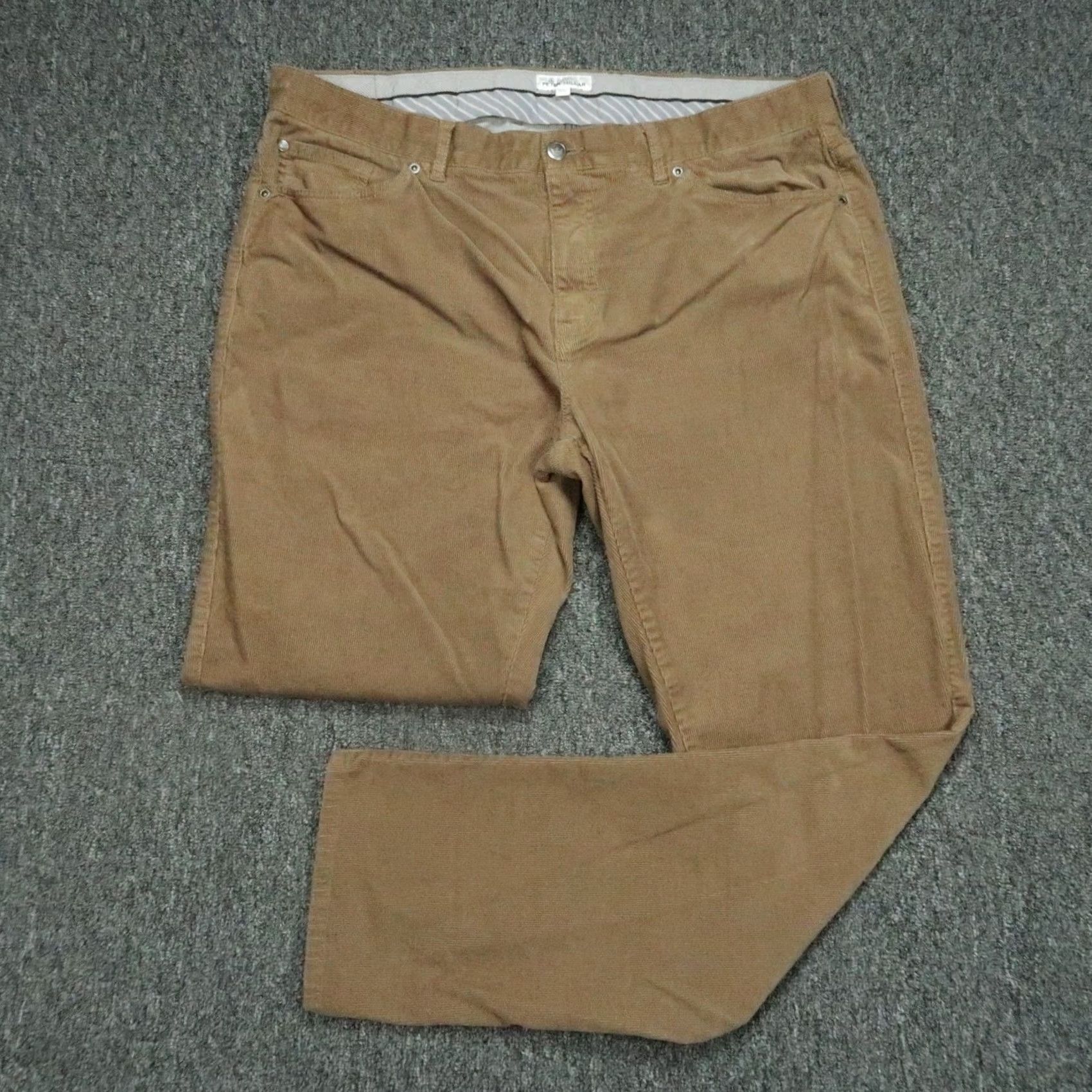 Peter Millar Peter Millar Pants Mens 38x31 Brown Corduroy 5-Pocket Straight Front Flat Front Chino Regular Trousers Size US 38 / EU 54 - 2 Thumbnail