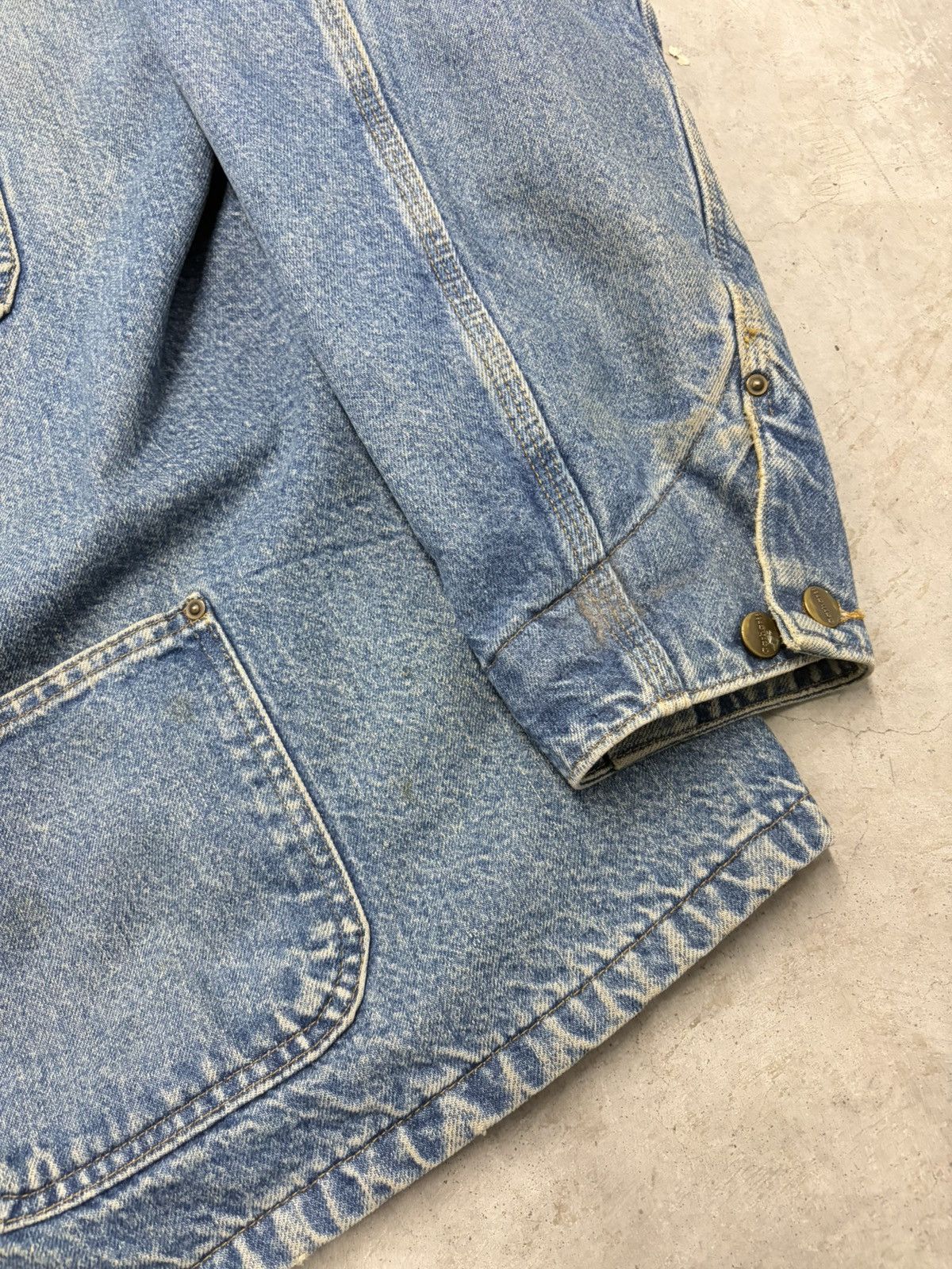 Carhartt Vintage 90s Carhartt Denim Chore Jacket Size US XL / EU 56 / 4 - 4 Thumbnail