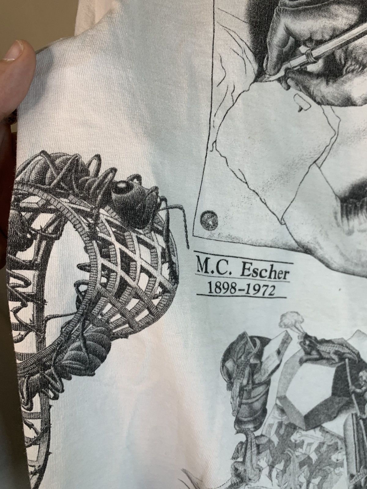 Vintage RARE* Vintage 1990 M.C. Escher Art AOP Single Stitch T-Shirt Size US M / EU 48-50 / 2 - 5 Thumbnail