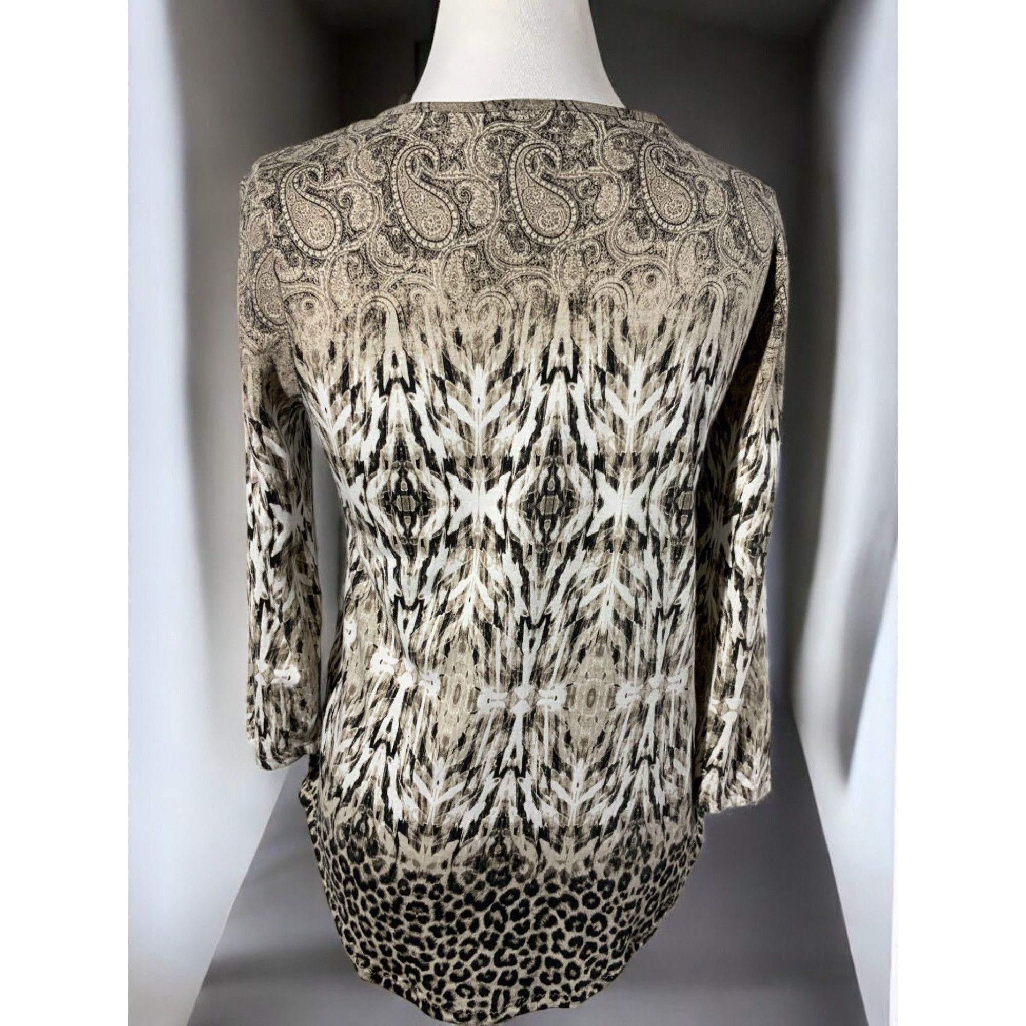 Chicos Chicos Brown Animal Leopard Paisley Print Top Small Size S / US 4 / IT 40 - 7 Thumbnail