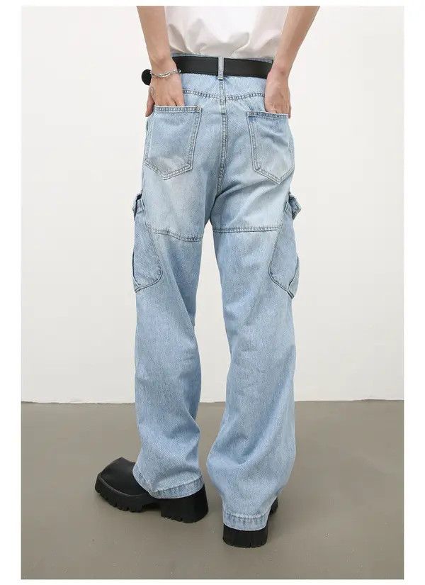 Japanese Brand American retro men's high street loose cargo jeans Size US 32 / EU 48 - 6 Thumbnail