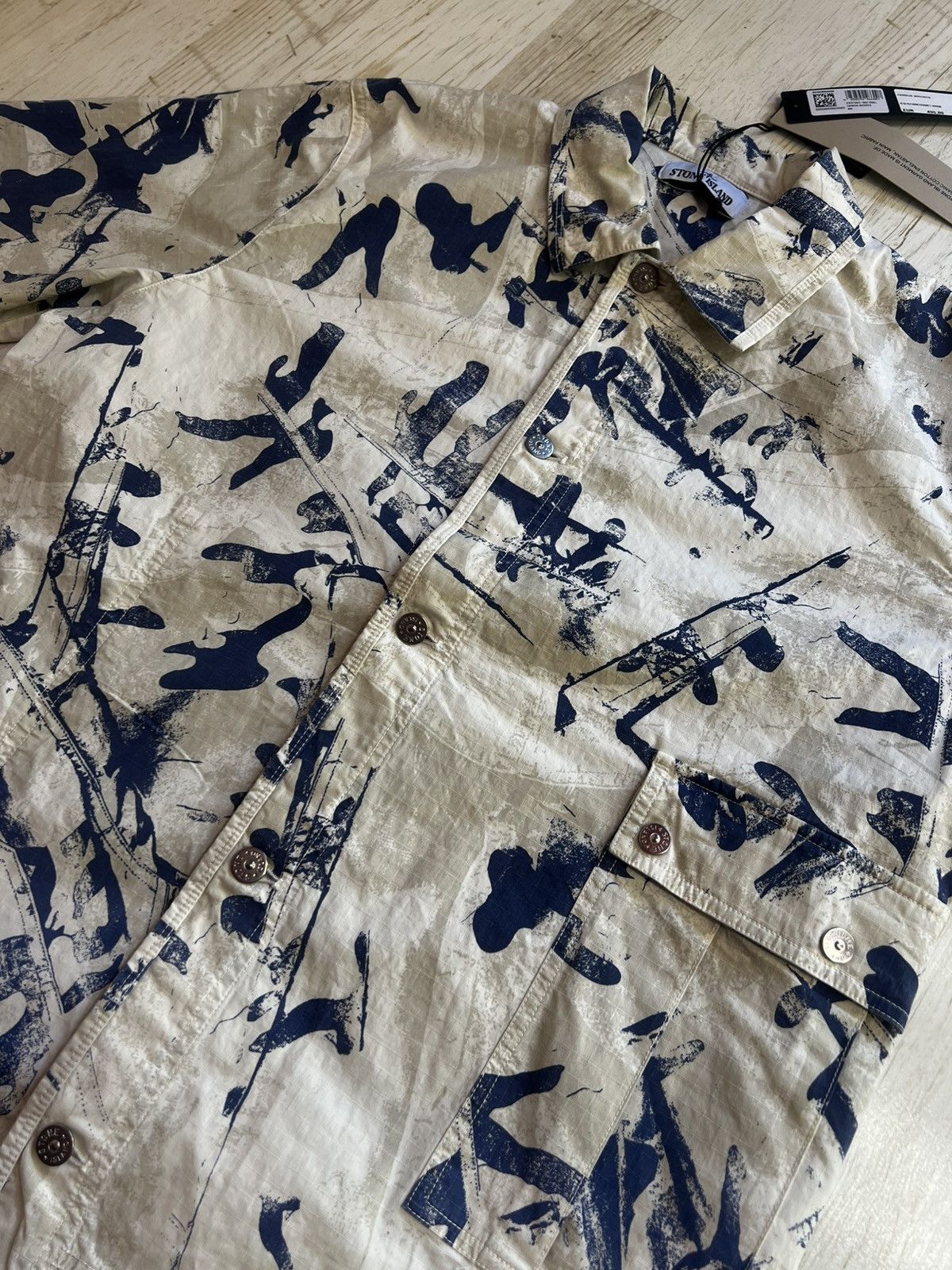 Stone Island Stone Island Desert Camouflage Cotton-Blend Shirt – Size L Size US L / EU 52-54 / 3 - 8 Thumbnail