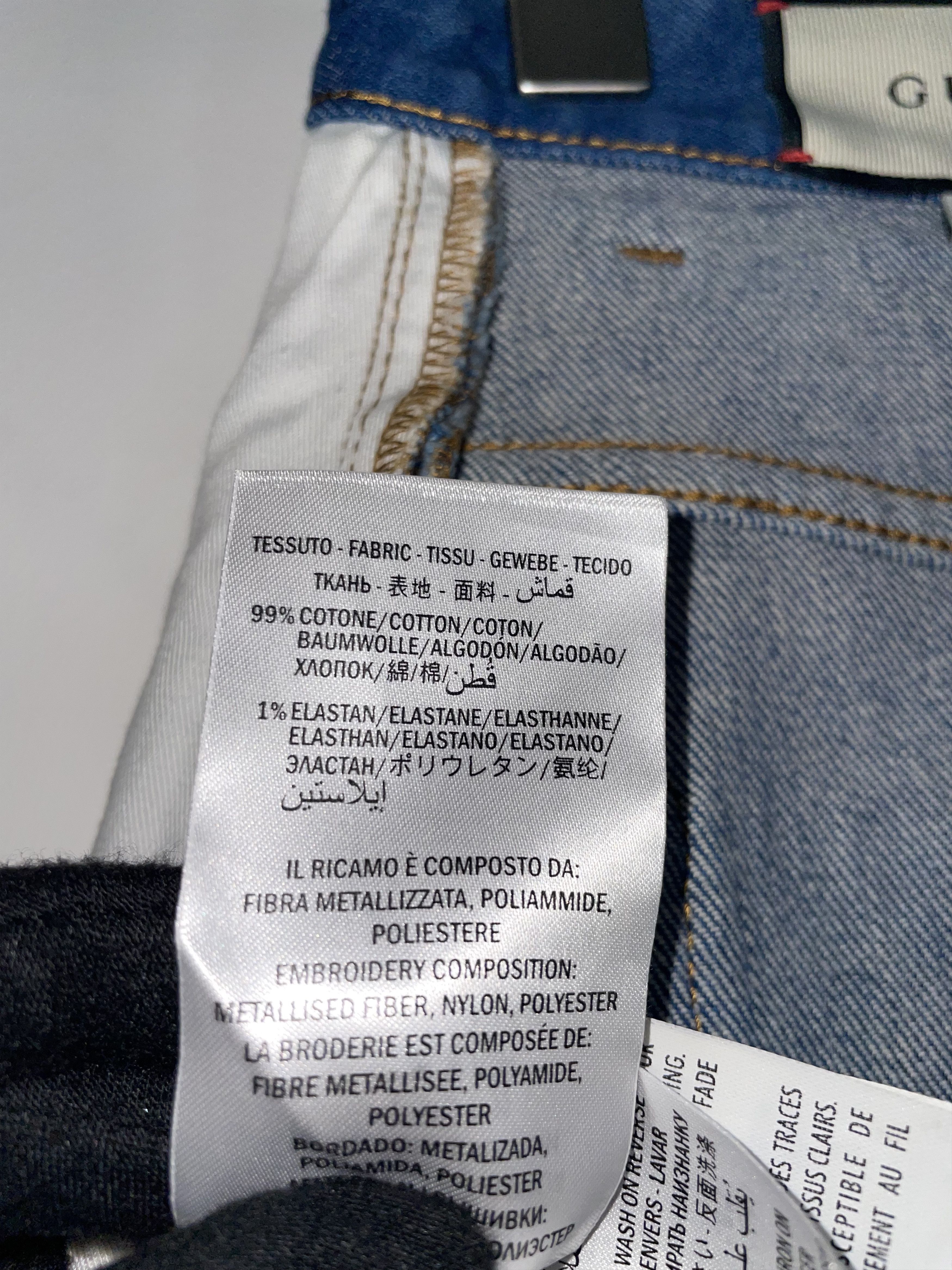 Gucci Embroidered Floral Butterfly Denim Skirt | IT38 UK6 XSmall Size 26" / US 2 / IT 38 - 11 Thumbnail