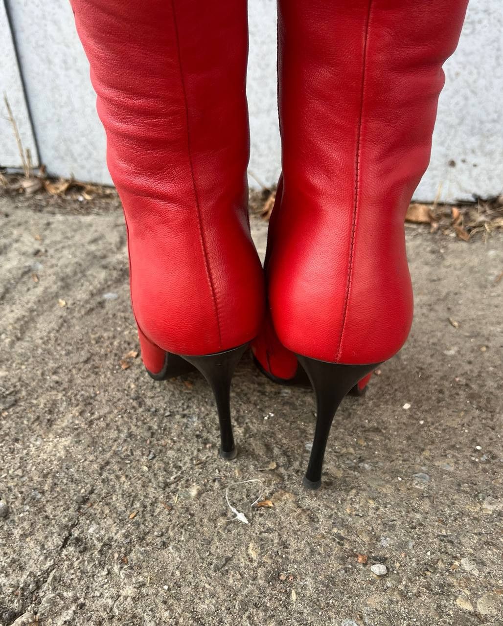 If Six Was Nine Vntg As 98 Guidi style Leather Faded Biker High Boots Heels Size US 5 / IT 35 - 6 Thumbnail