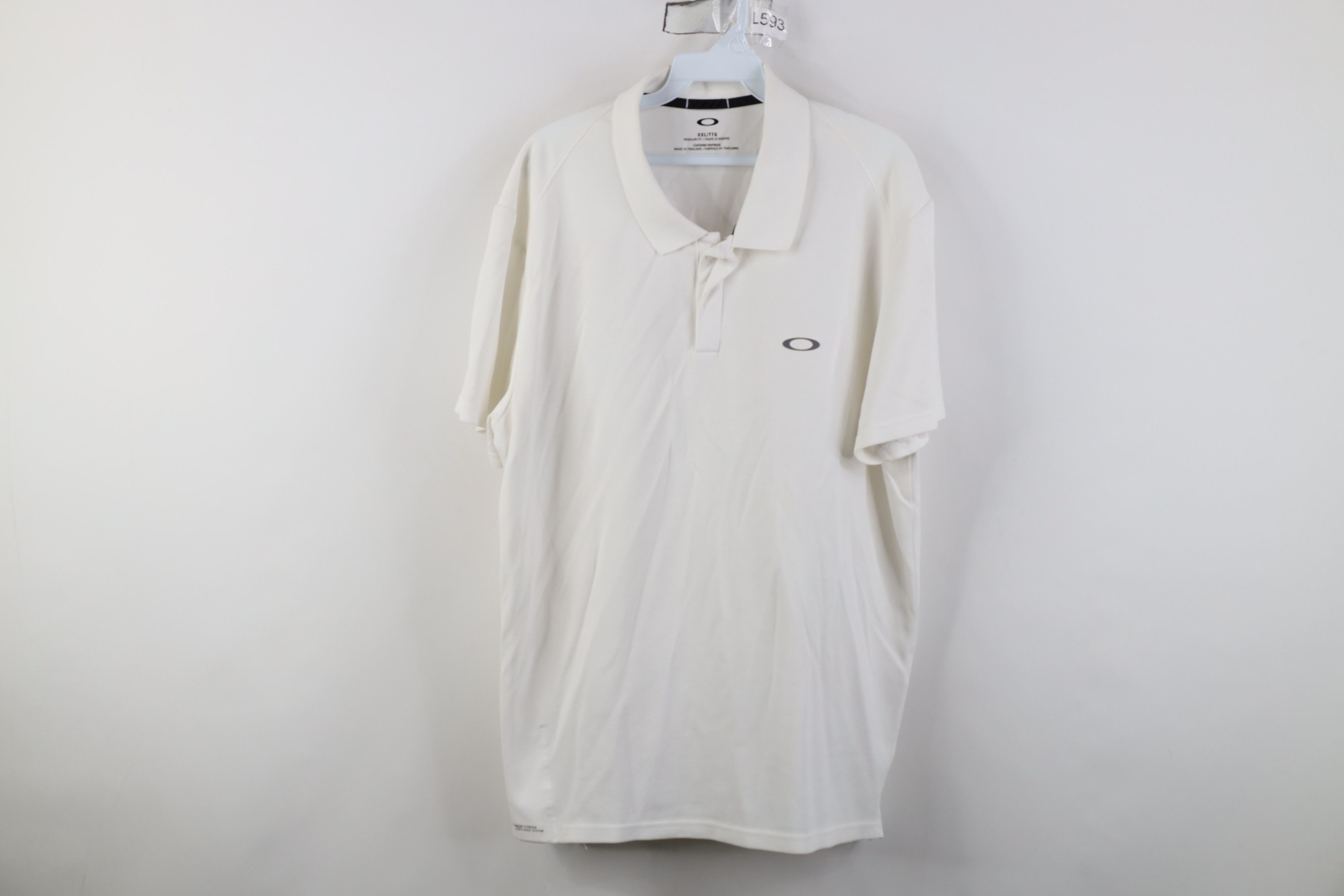 Oakley Vintage Y2K Oakley O Logo Knit Collared Polo Shirt White Size US XXL / EU 58 / 5 - 1 Thumbnail
