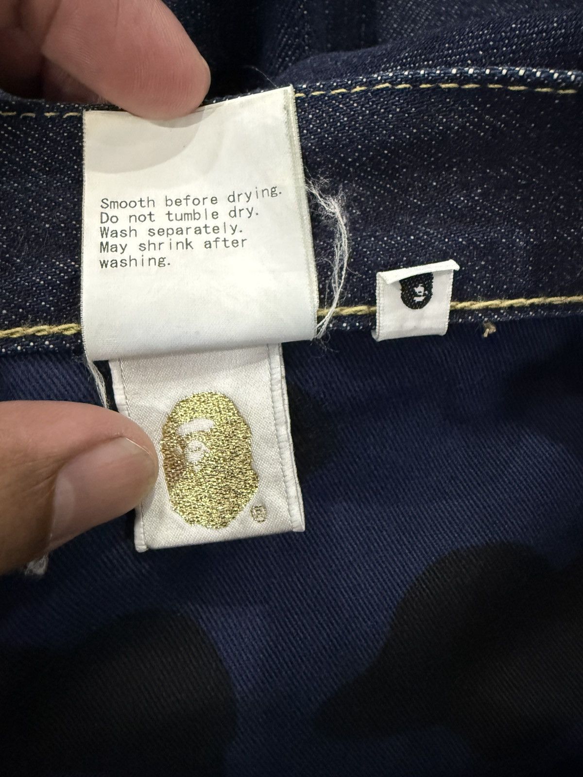 Bape a bathing ape big logo denim jeans Size US 36 / EU 52 - 9 Thumbnail