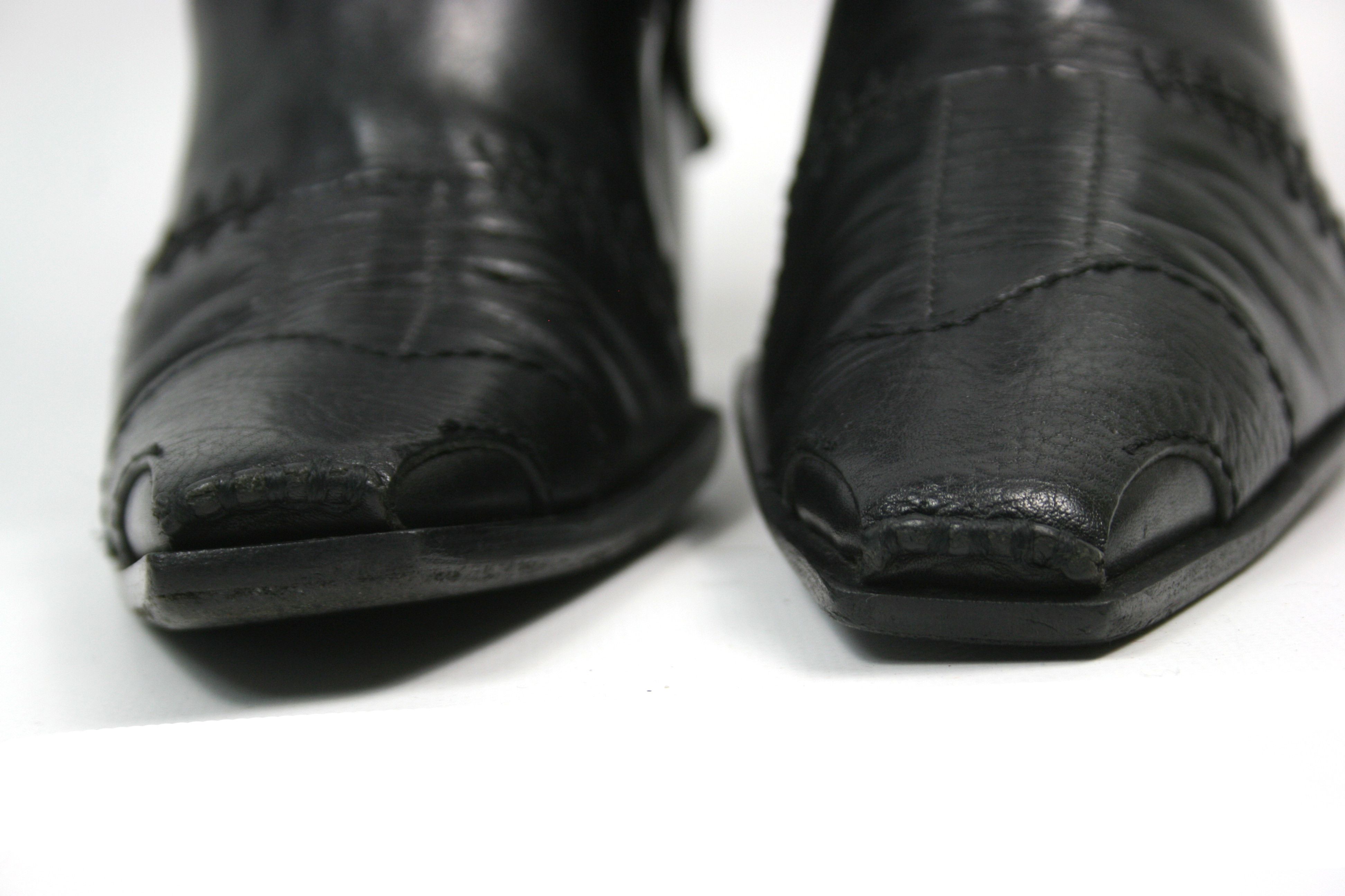 Marithe + Francois Girbaud 00S Square Toe Cossack Punk Avant Garde Y2K Boots Size US 5 / IT 35 - 4 Thumbnail