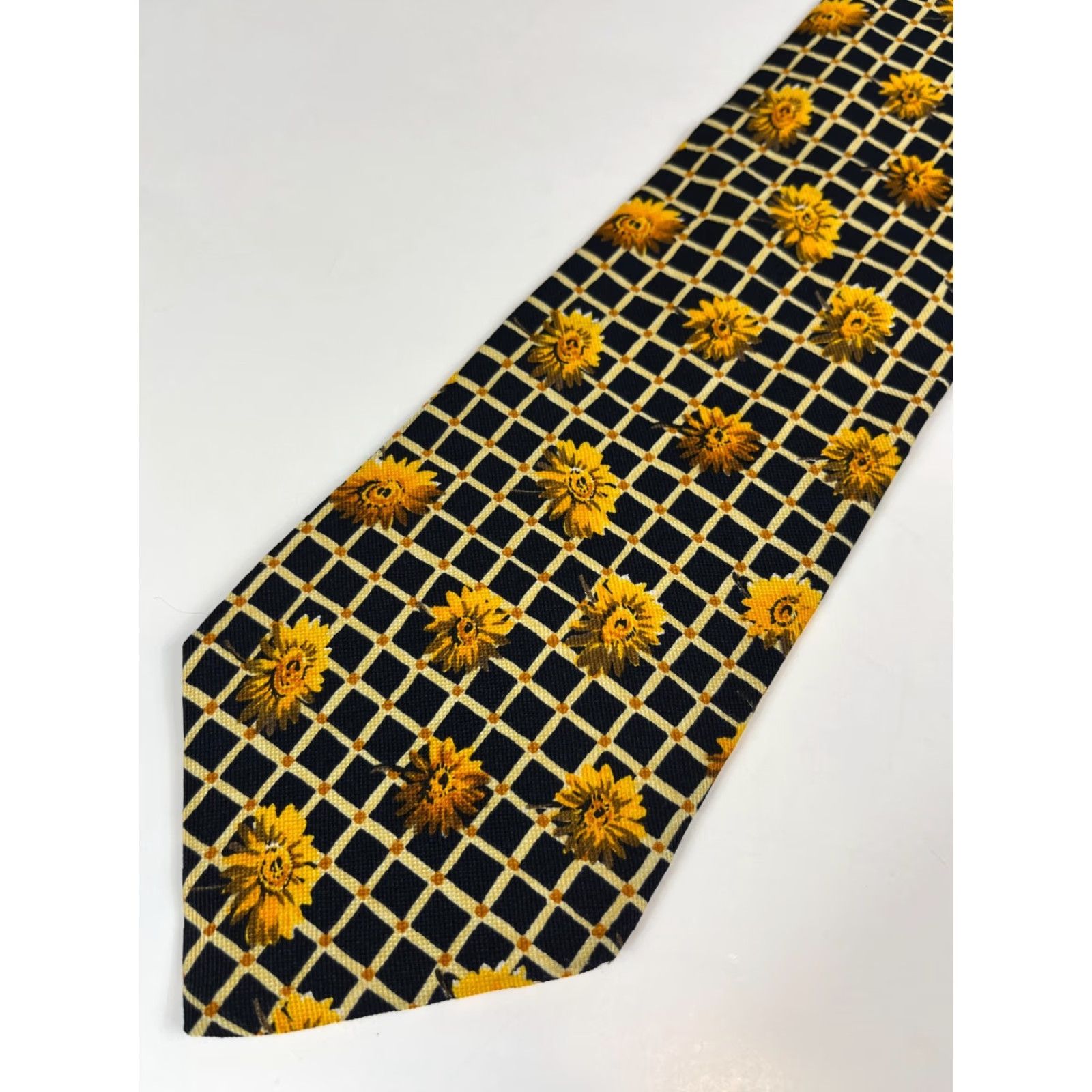 Hugo Boss VINTAGE Hugo BOSS Silk Tie Men Wide 4" Floral 58" Made in Italy Size ONE SIZE - 4 Thumbnail