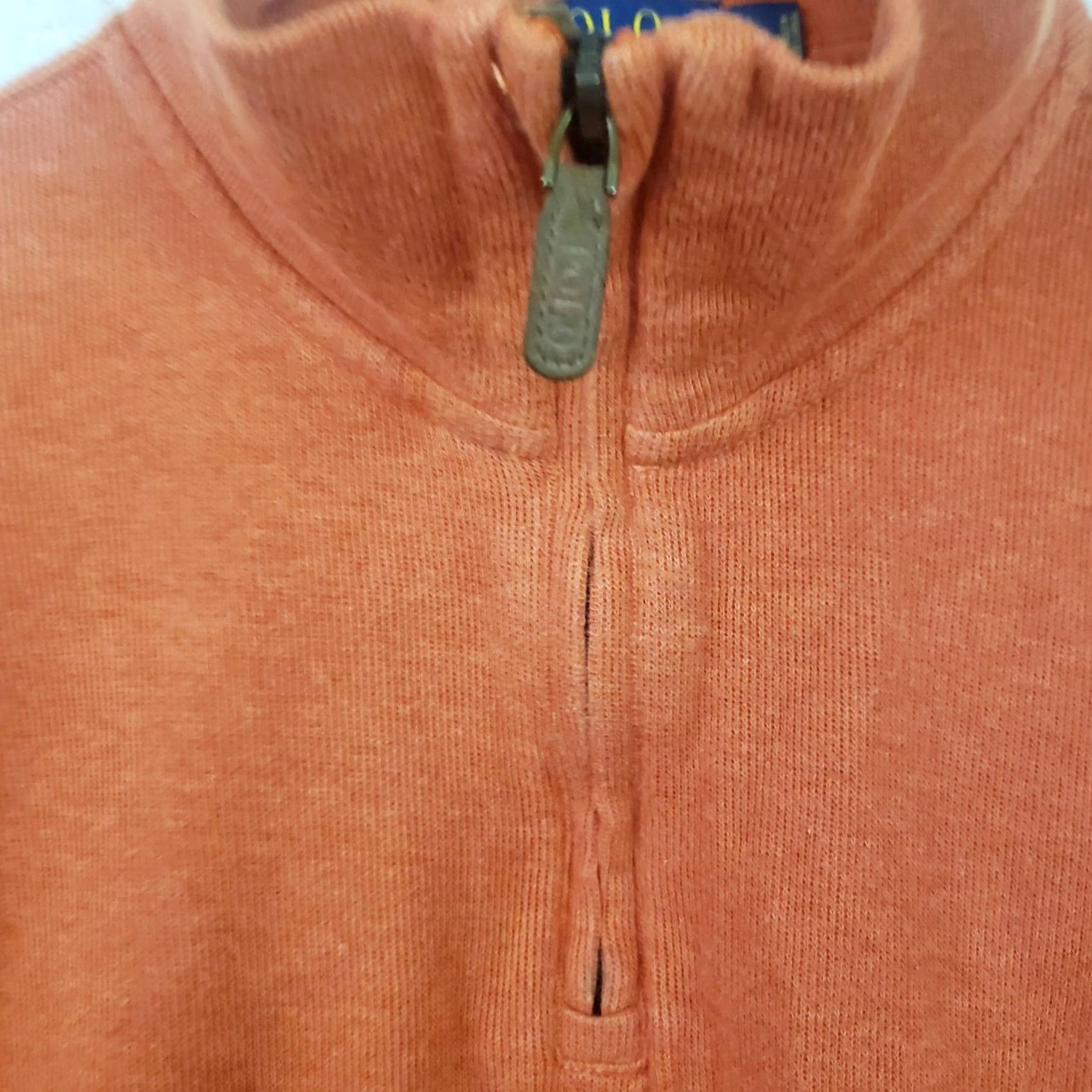 Polo Ralph Lauren Polo Ralph Lauren Pullover Shirt Mens L Orange Cotton 1/4 Zip Mock Neck Rib Knit Cuffs Logo Sweatshirt Jacket Size US L / EU 52-54 / 3 - 5 Thumbnail