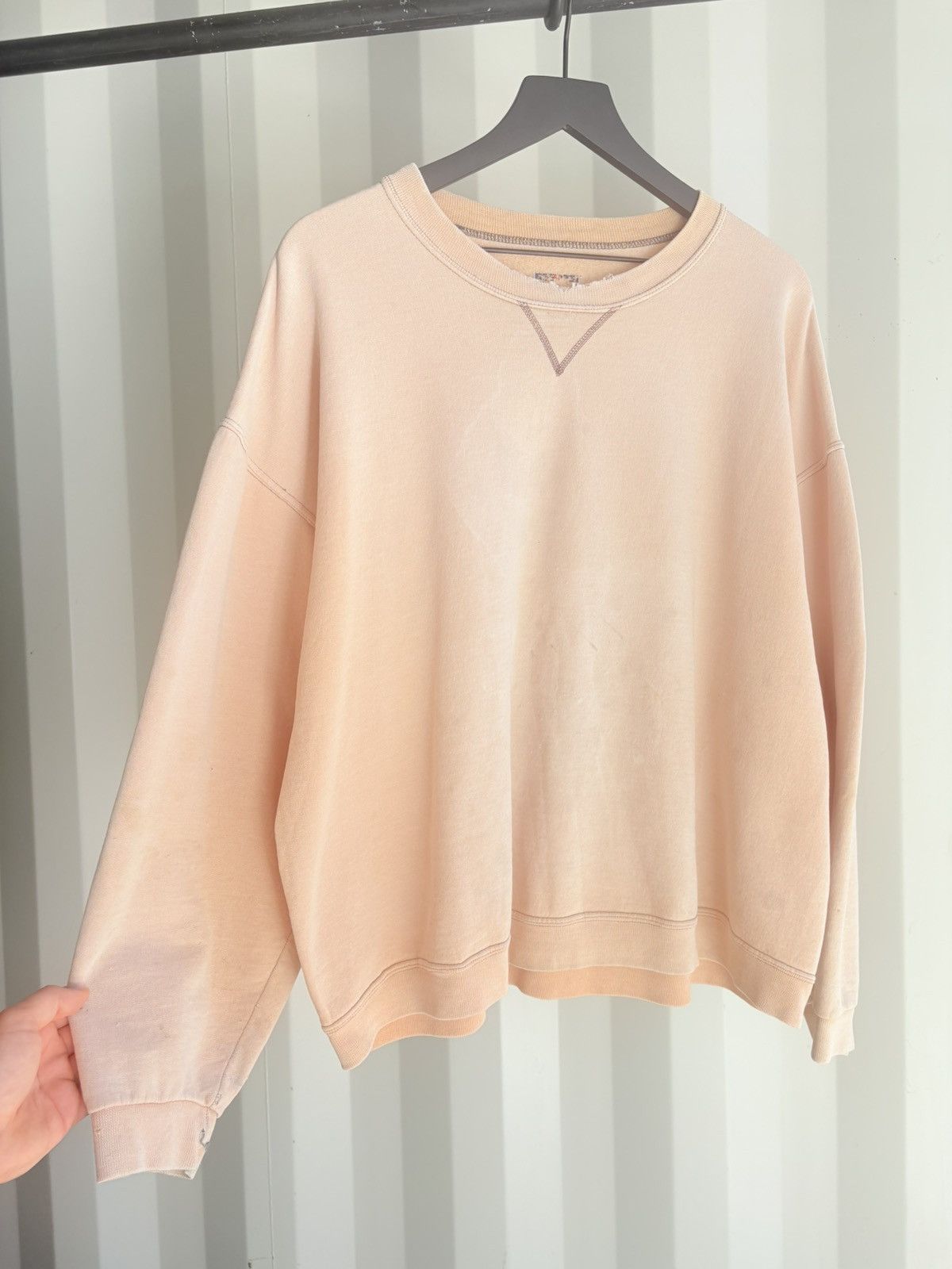 Vintage Vintage Blank Sweatshirt Distressed Faded Grunge Paper thin Size US XL / EU 56 / 4 - 1 Thumbnail