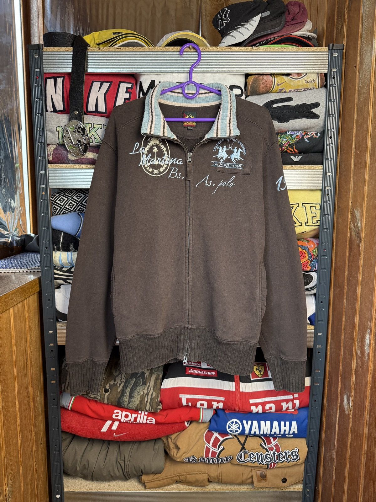 La Martina Vintage La Martina Brown Zip Sweatshirt Size US XXL / EU 58 / 5 - 1 Thumbnail