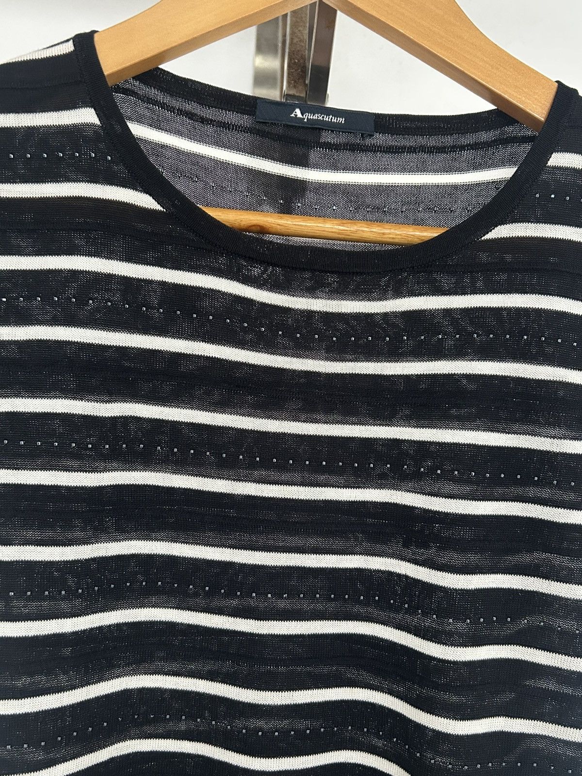 Aquascutum Aquascutum Vintage Japan Stripe Black White Size M / US 6-8 / IT 42-44 - 3 Thumbnail