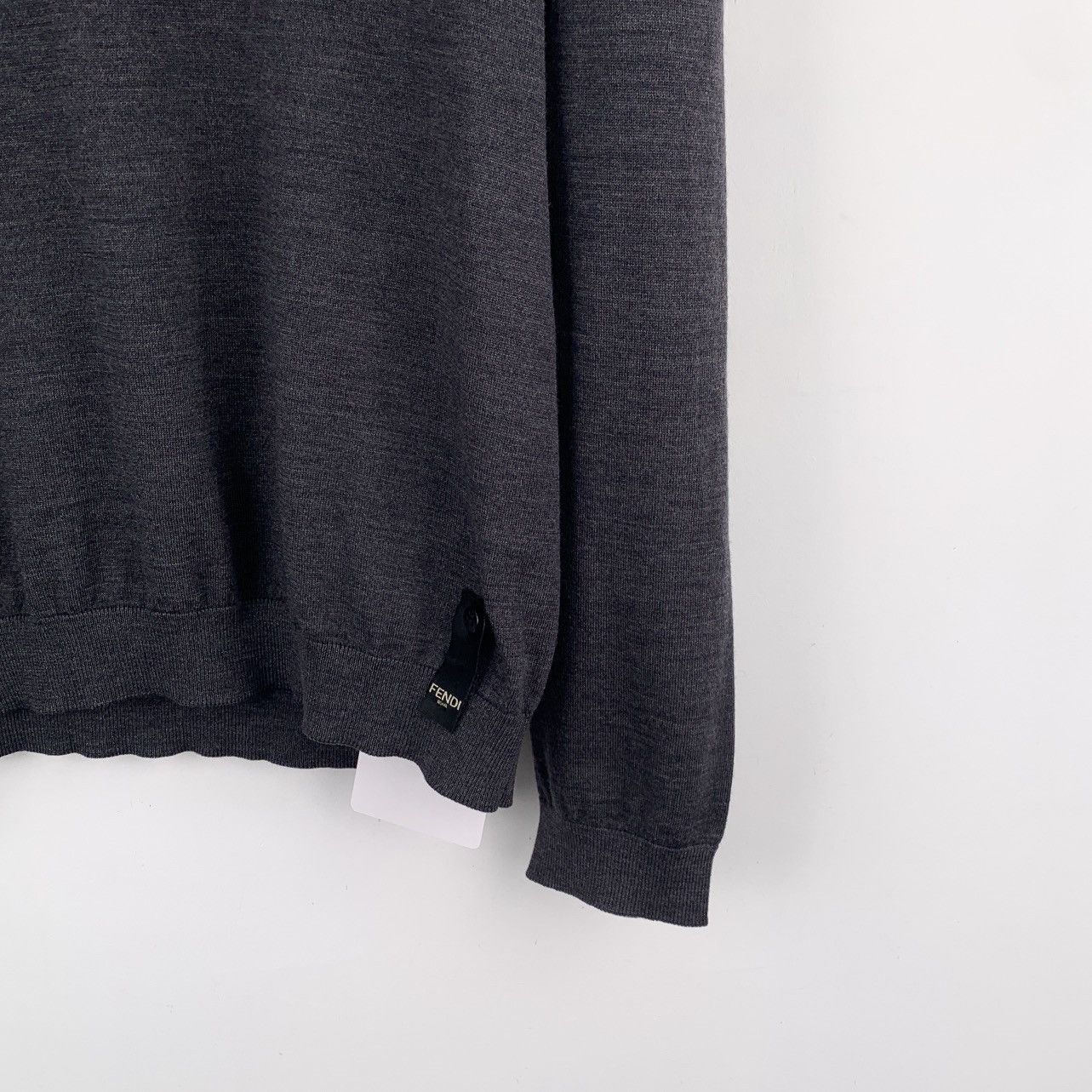 Fendi Fendi Black Letter Intarsia Long Sleeve Knit Sweater K26WX Size US M / EU 48-50 / 2 - 4 Thumbnail