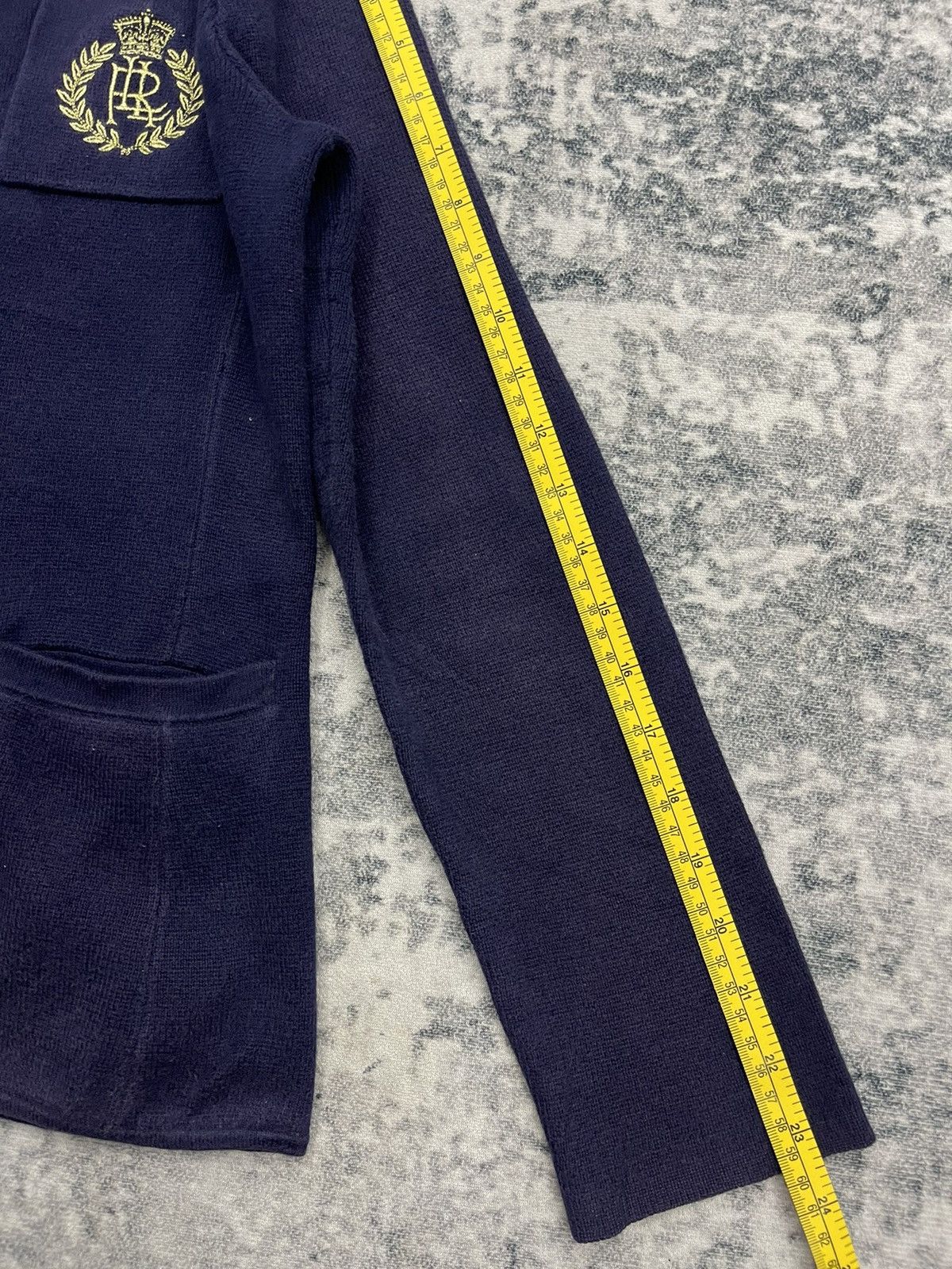 Polo Ralph Lauren Ralph Lauren Navy Knit Crest Blazer - Gold Bullion Patch Size S / US 4 / IT 40 - 17 Thumbnail
