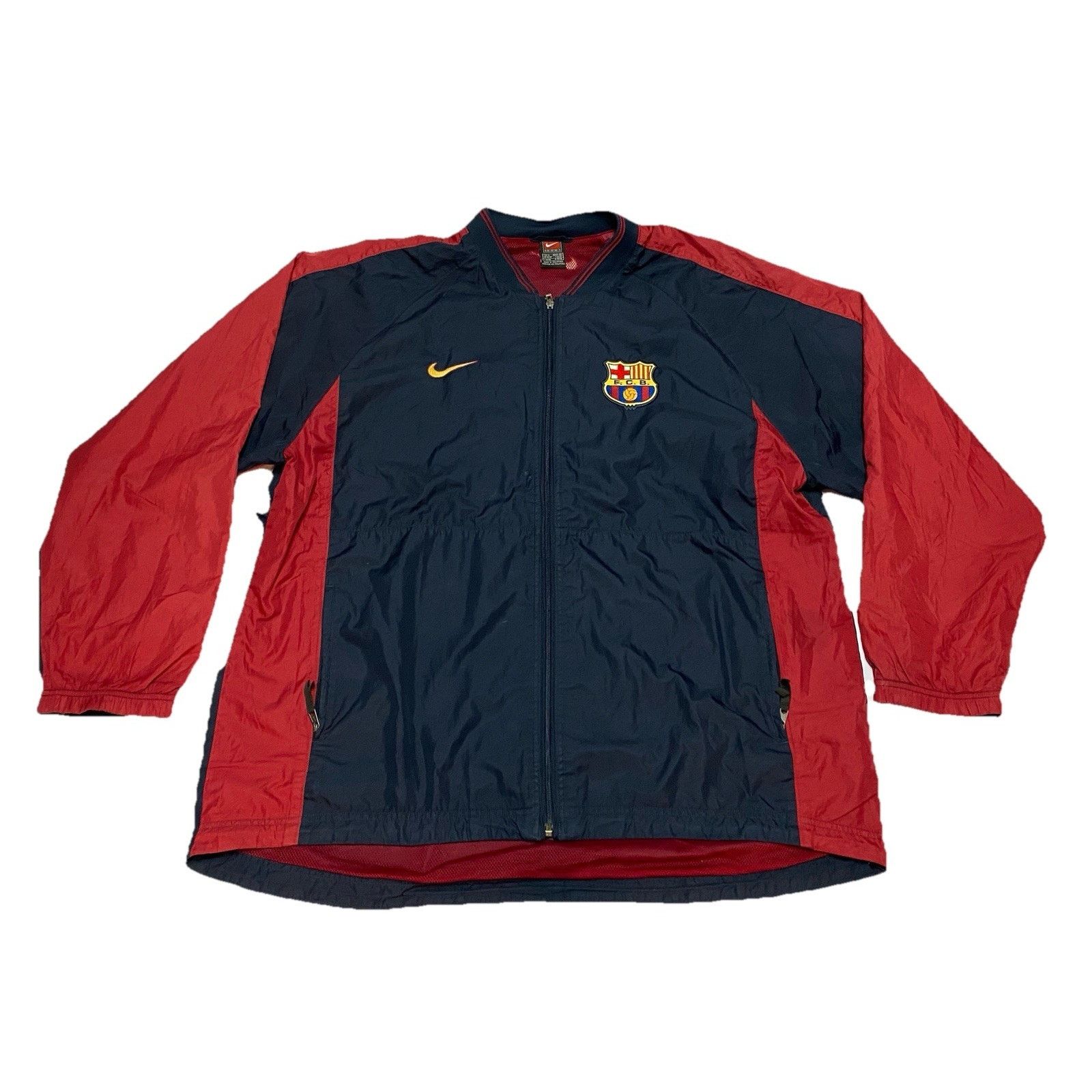 Nike Vtg Barcelona Training Top Jacket Raincoat 1990's Nike Sz XL Size US XL / EU 56 / 4 - 1 Thumbnail